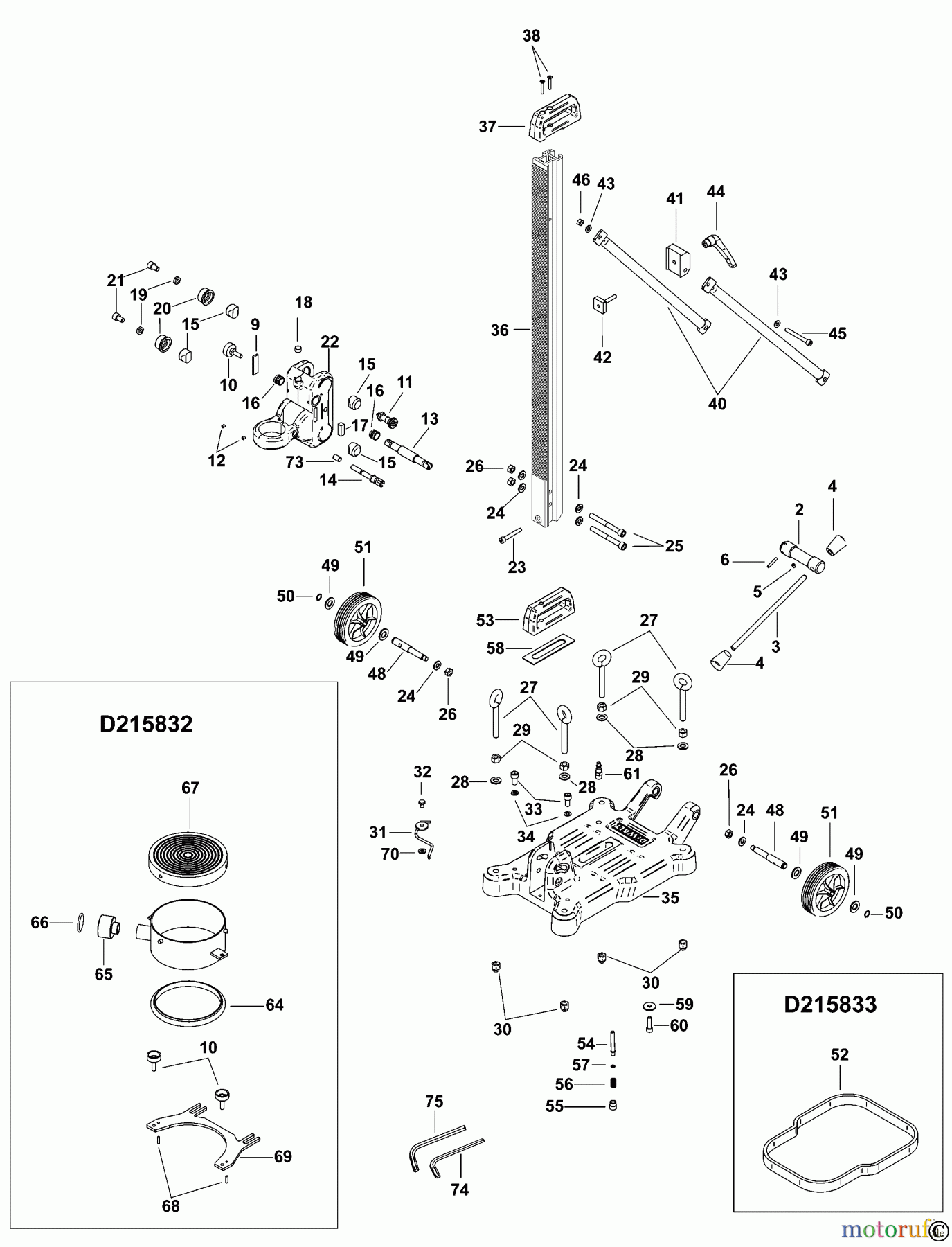  DEWALT Bohrmaschinen Kernbohrgeräte BOHRMASCHINENSTÄNDER D215831 Seite 1