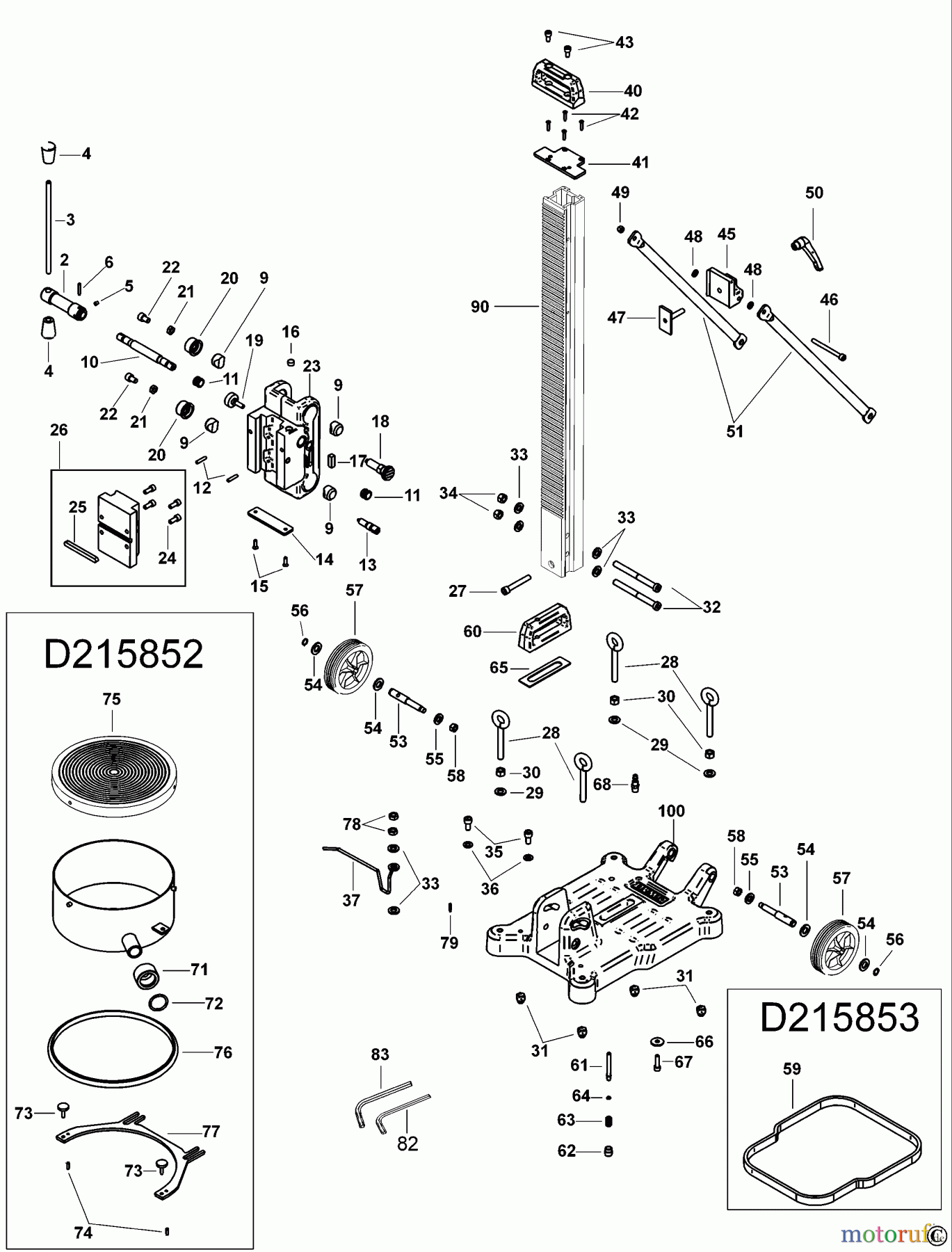 DEWALT Bohrmaschinen Kernbohrgeräte BOHRMASCHINENSTÄNDER D215851 Seite 1