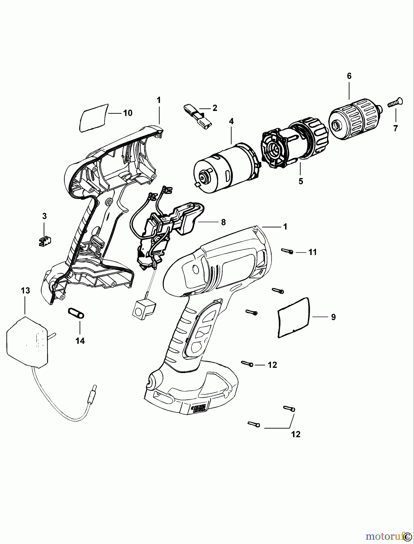  BLACK+DECKER INNENAUSSTATTUNG BOHRER AKKU SCHRAUBER HM9600 Seite 1
