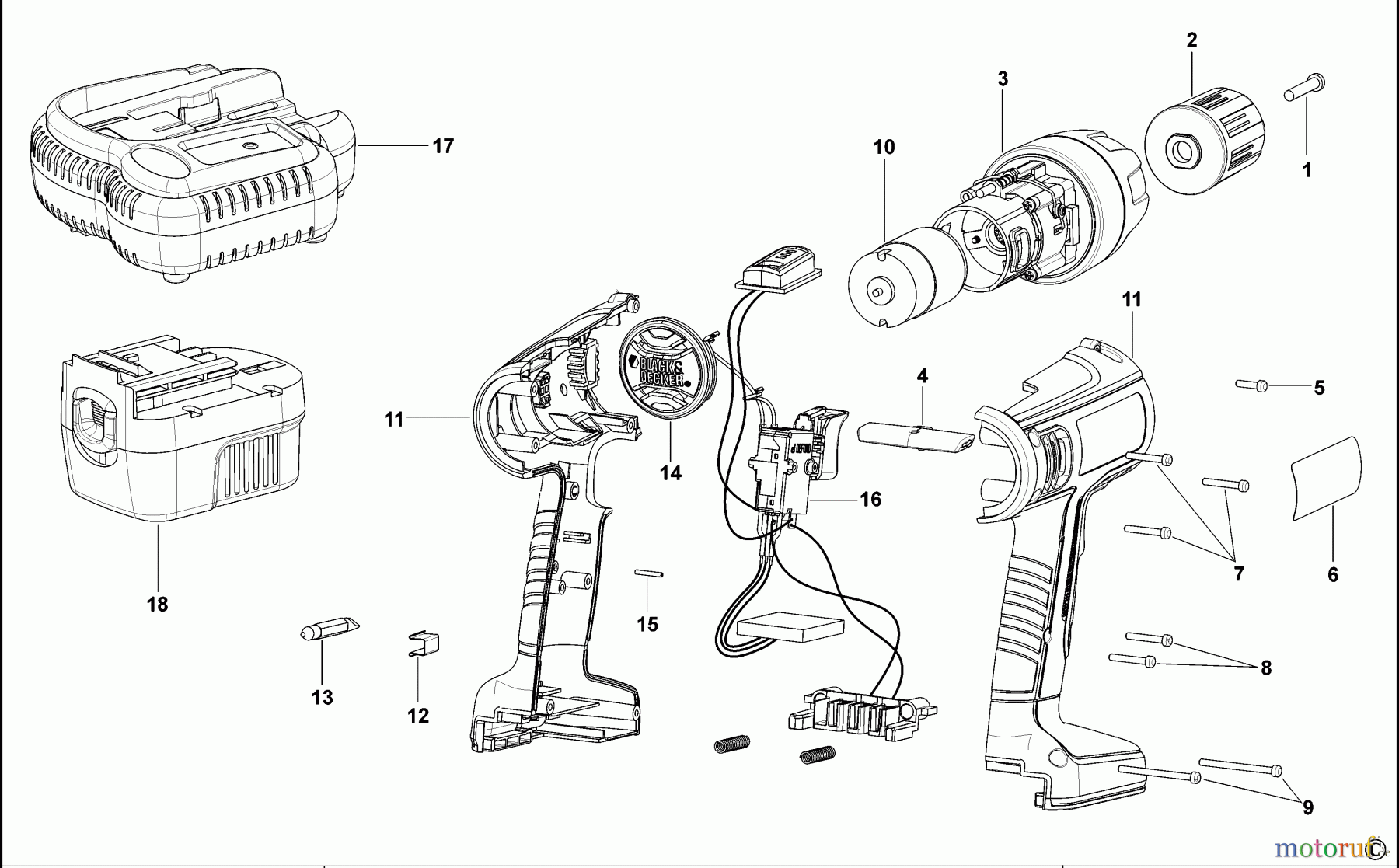 BLACK+DECKER INNENAUSSTATTUNG BOHRER AKKU-BOHRMASCHINE PS122 Seite 1