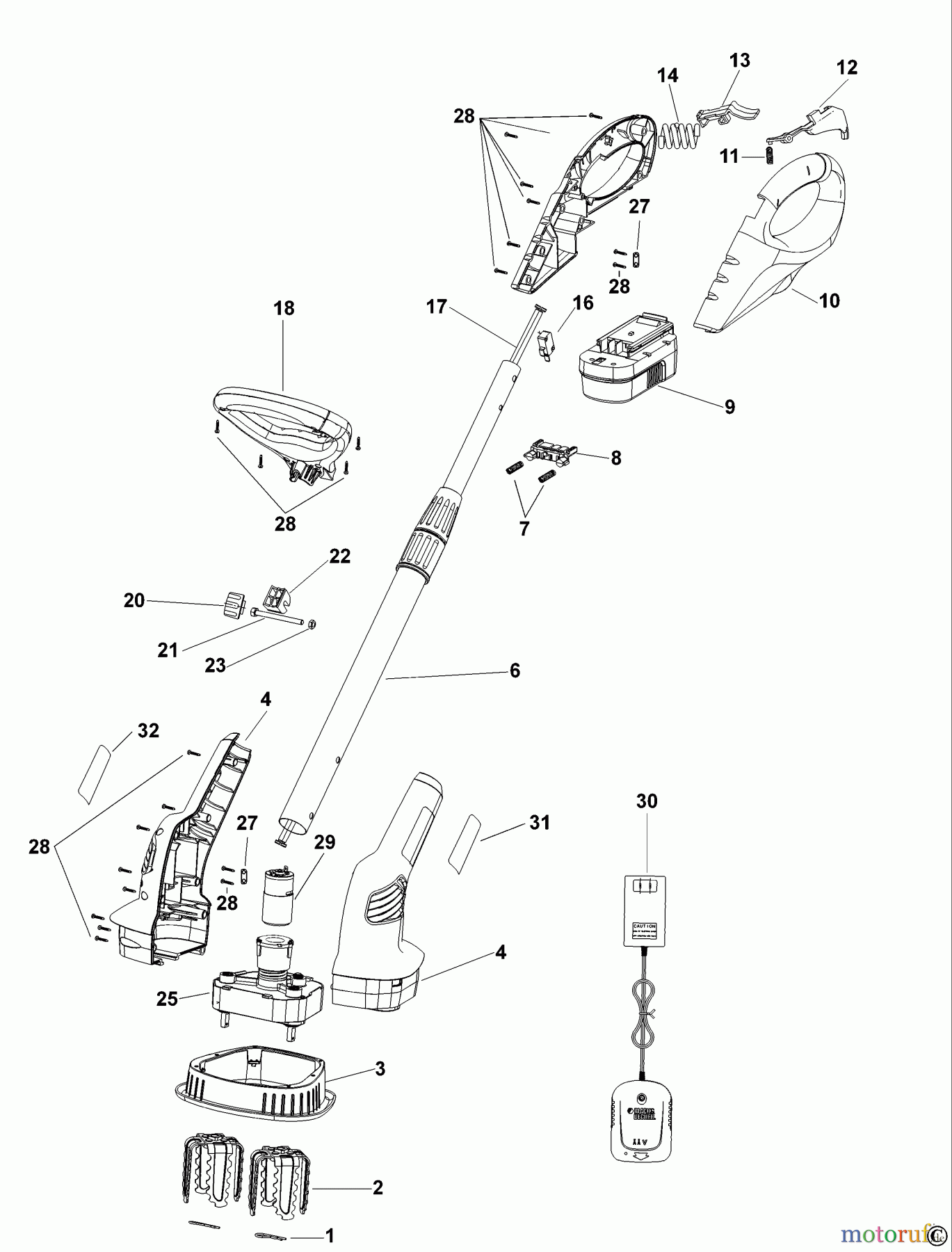 BLACK+DECKER AUSSERHALB KANTENSCHNEIDER, UNKRAUTSTECHER UND GARTENARBEITER ELEKTRO-UNKRAUTJÄTER GXC1000 Seite 1