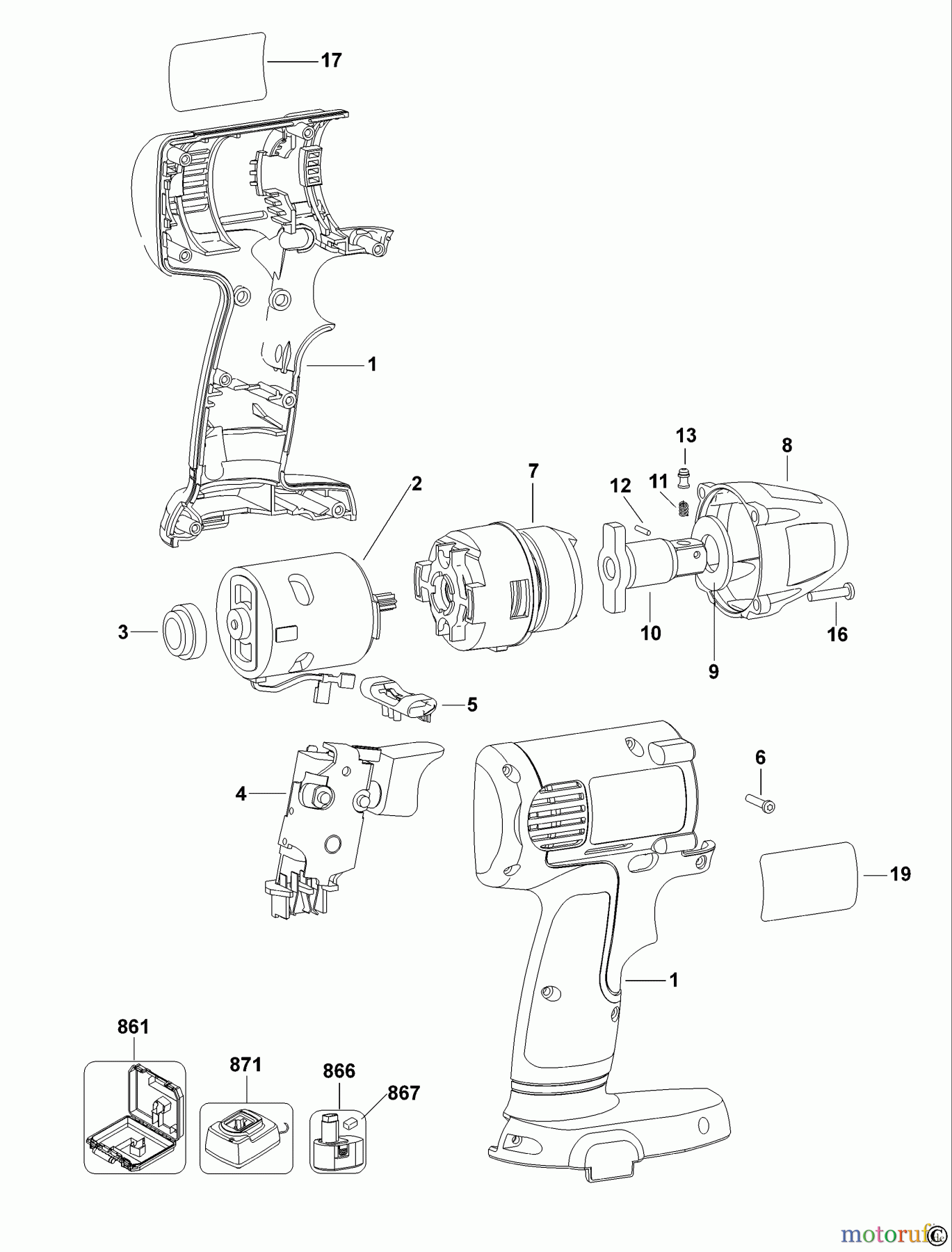 DEWALT SCHRAUBER Schlagschrauber SCHLAGSCHRAUBENSCHL. DW055K Seite 1