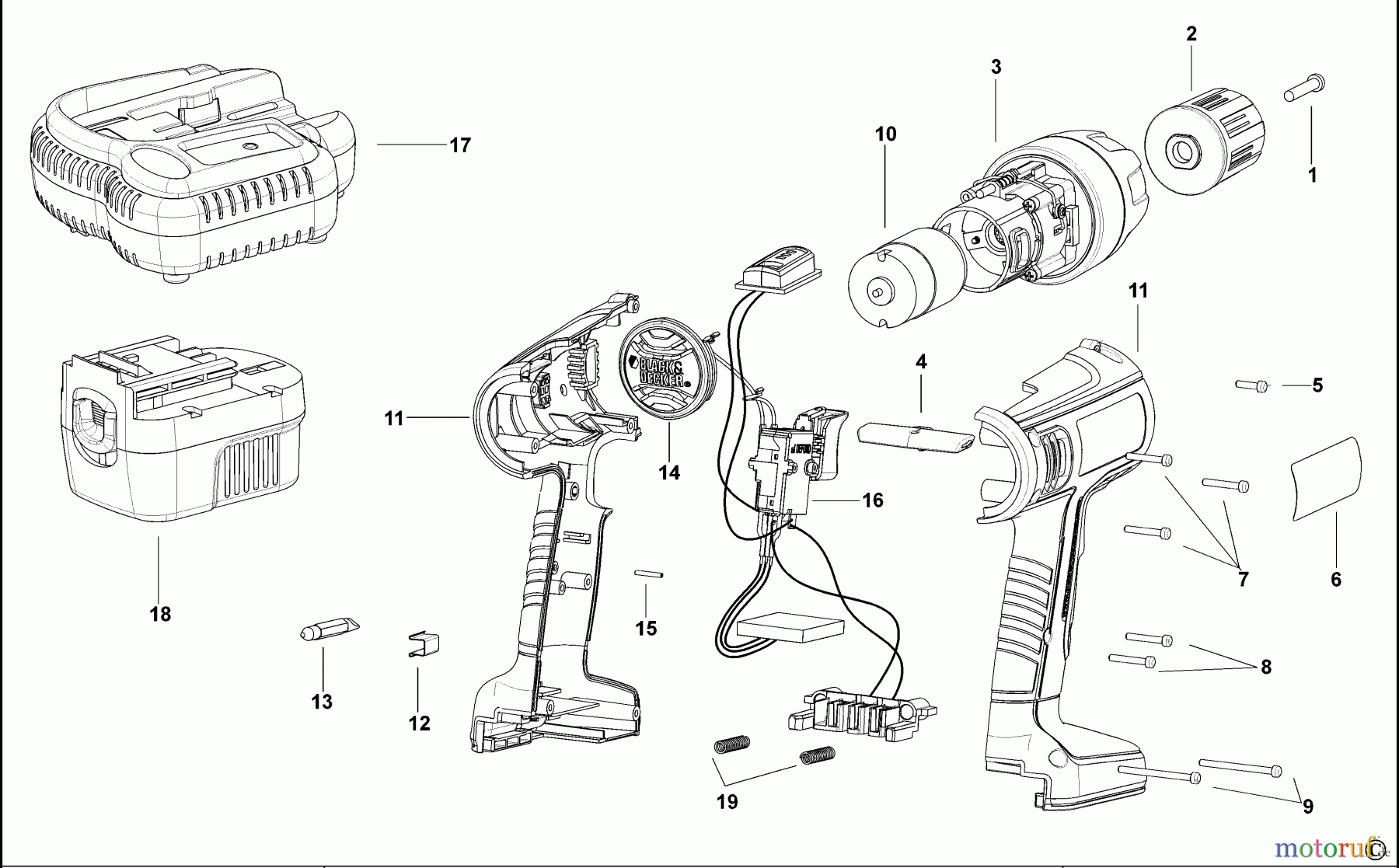 BLACK+DECKER INNENAUSSTATTUNG BOHRER AKKU-BOHRMASCHINE PS18K Seite 1