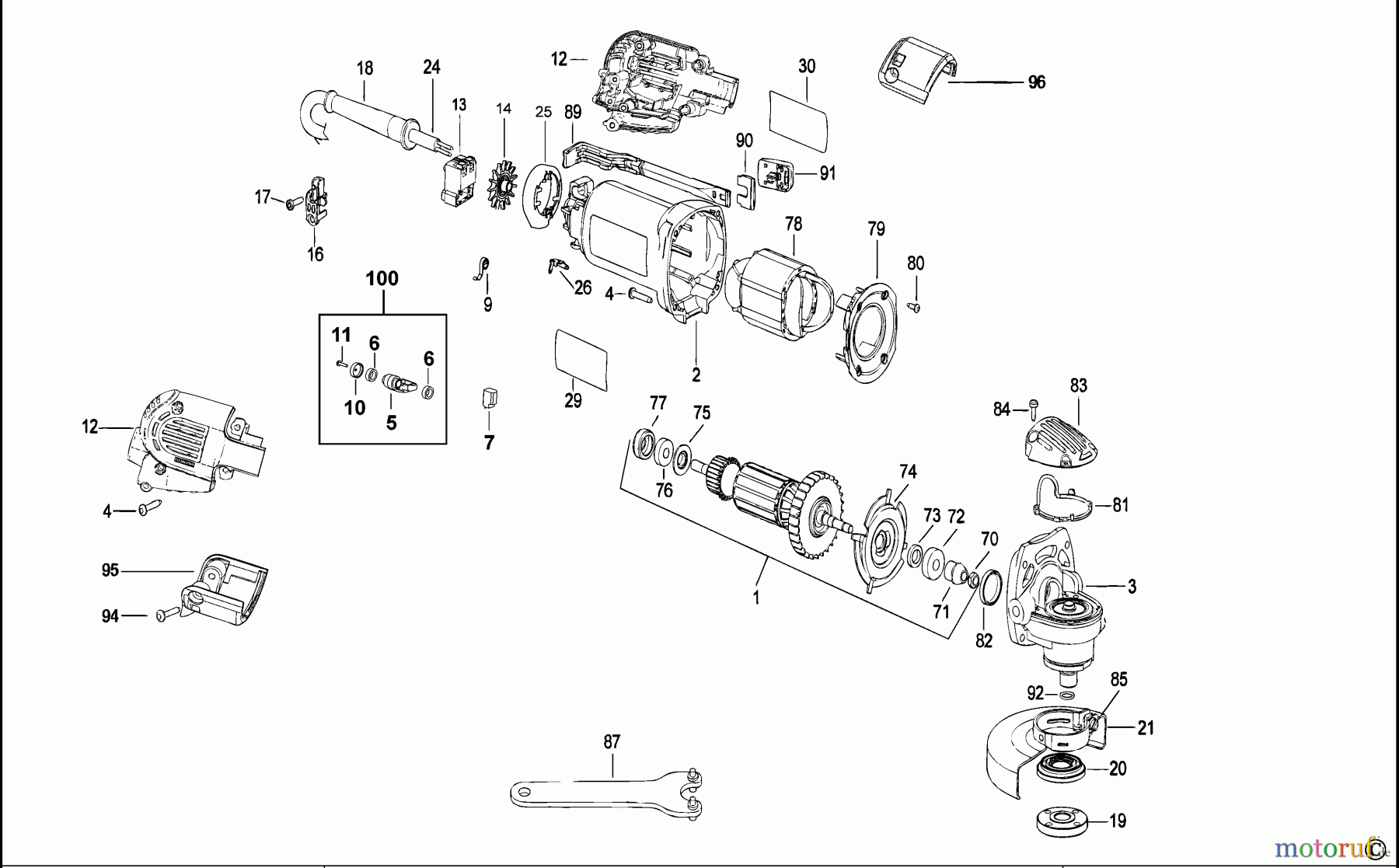  OEM Black und Decker Divers KLEINER WINKELSCHLEIFER PK-G101 Seite 1