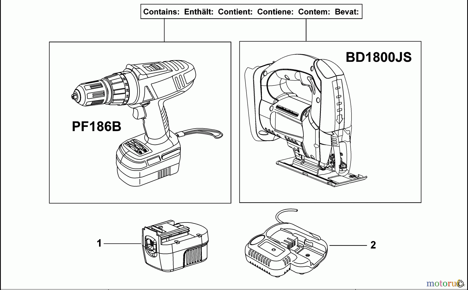 BLACK+DECKER INNENAUSSTATTUNG BOHRER WERKZEUGSATZ HP18PJS Seite 1