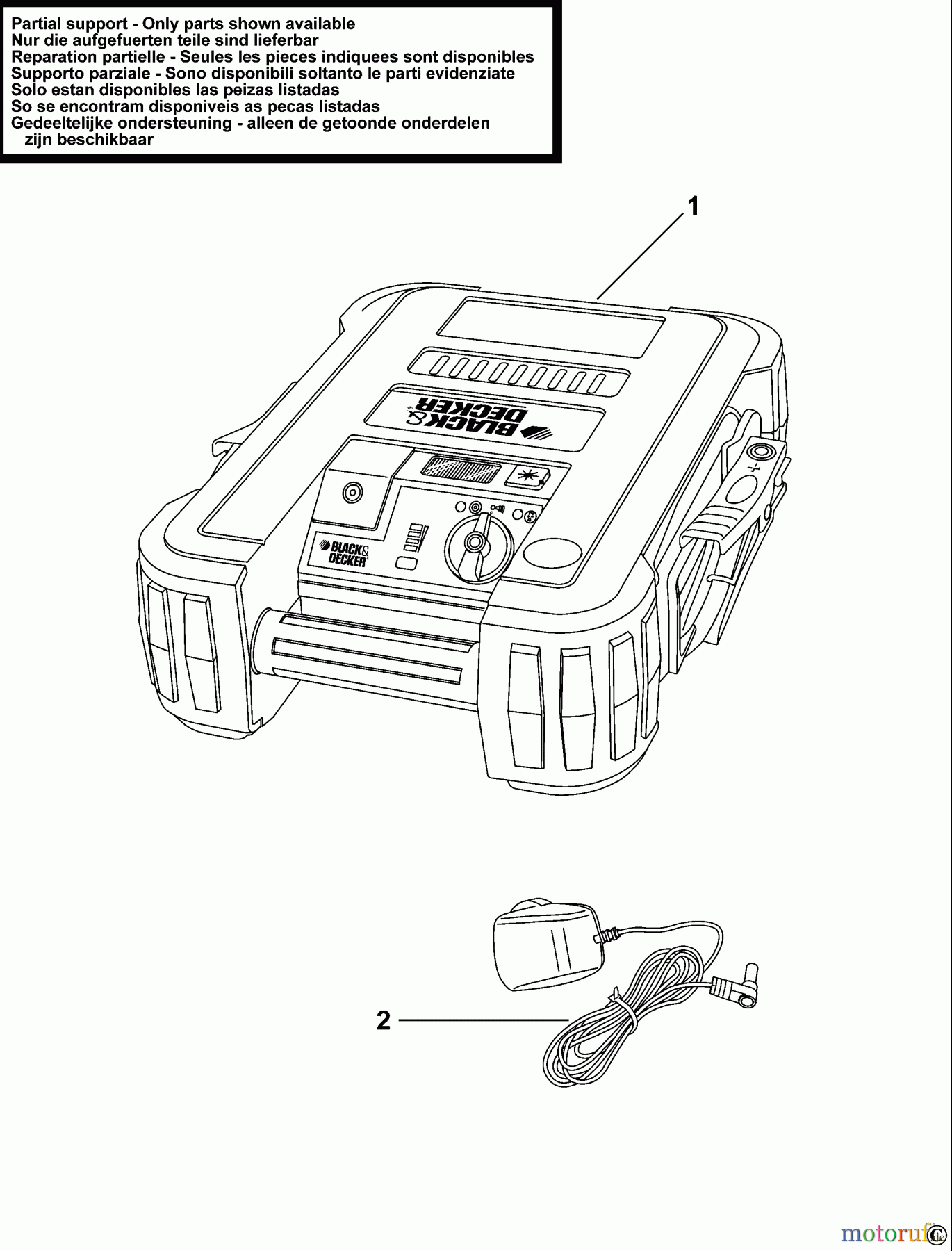 BLACK+DECKER INNENAUSSTATTUNG AUTOPFLEGE & MINIHANDWERK SOFORT-STARTHILFE BDJS350 Seite 1
