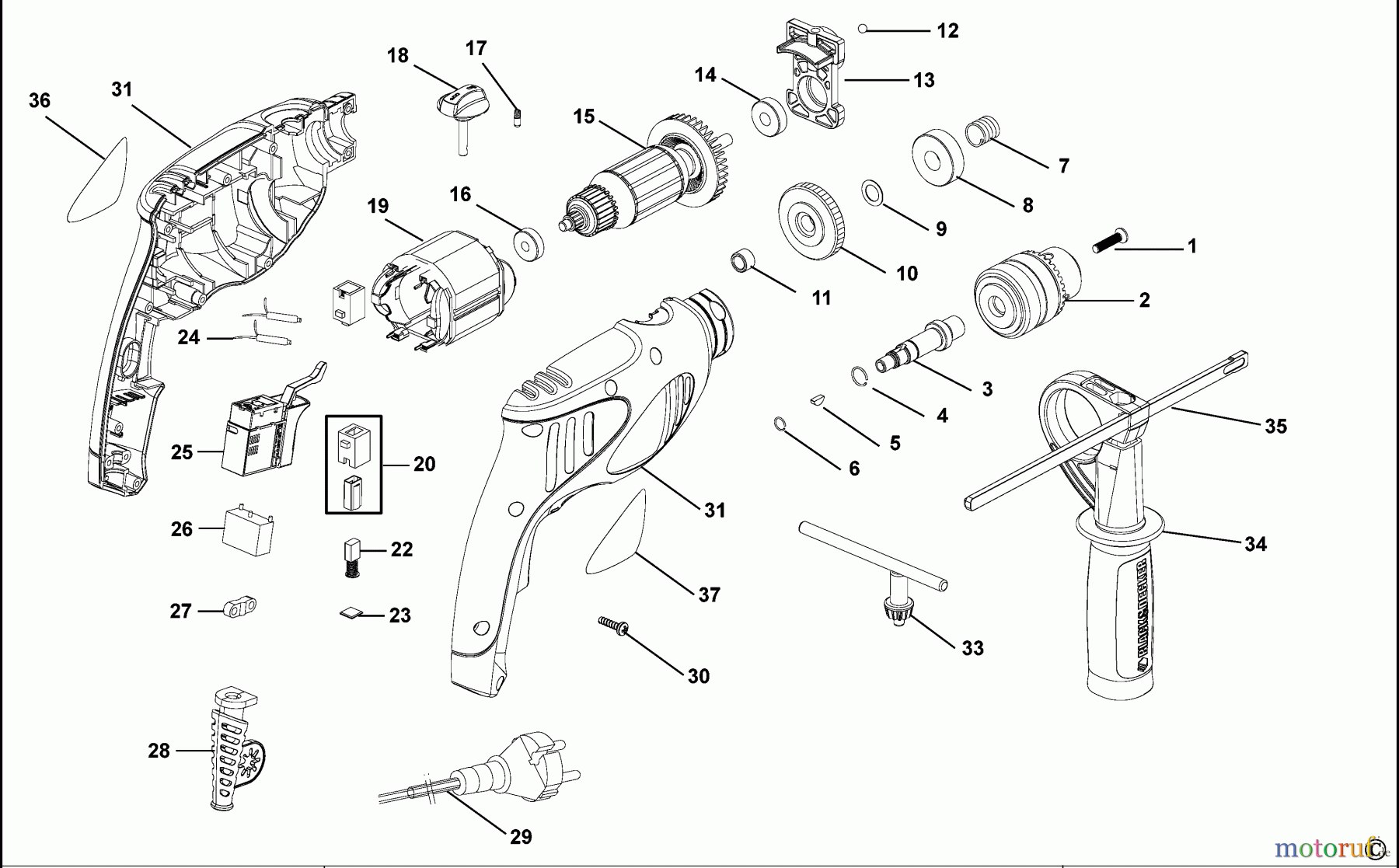 BLACK+DECKER INNENAUSSTATTUNG BOHRER BOHRER CD55 Seite 1