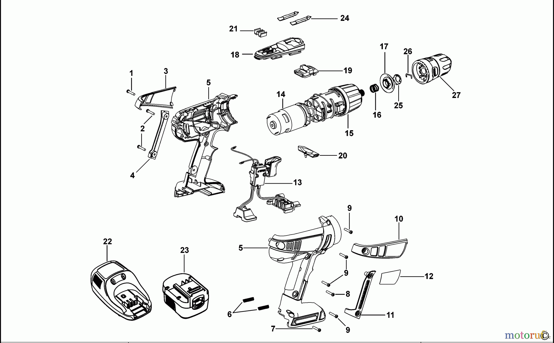 BLACK+DECKER INNENAUSSTATTUNG BOHRER AKKU-BOHRMASCHINE BD146F3 Seite 1