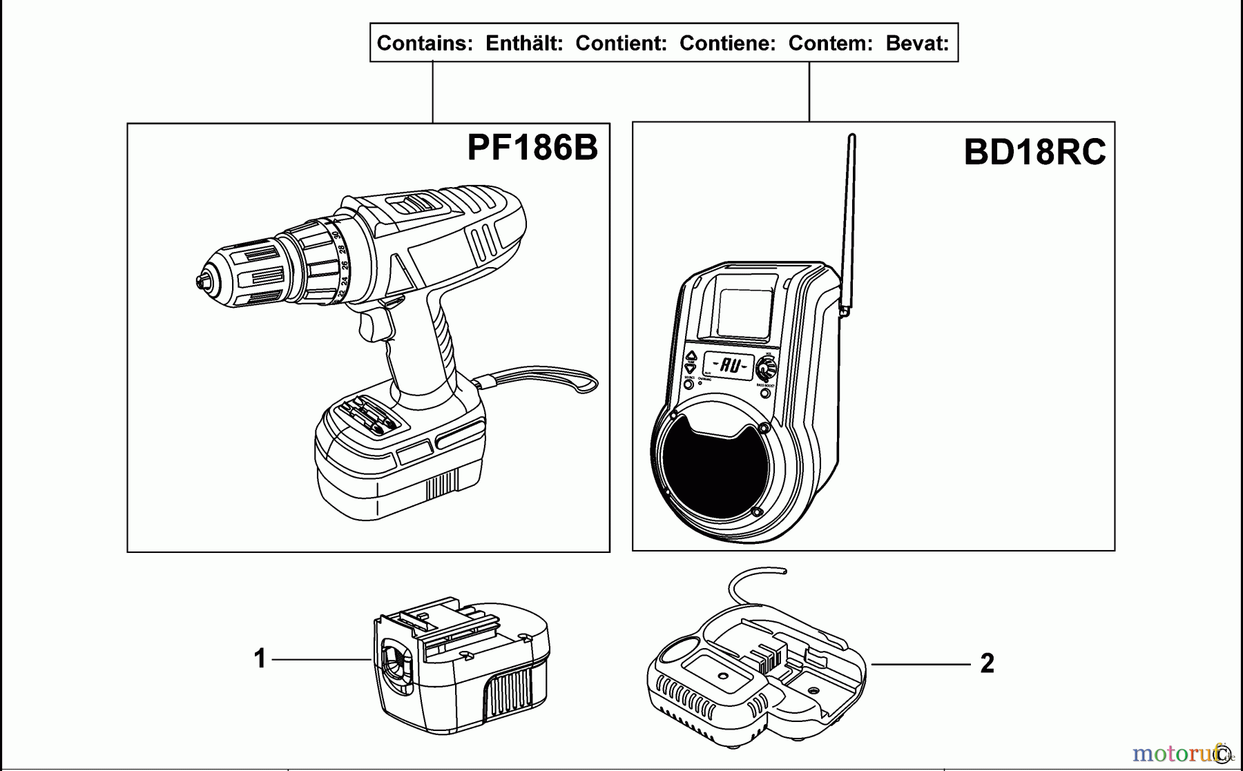 BLACK+DECKER INNENAUSSTATTUNG BOHRER WERKZEUGSATZ HP18PRC Seite 1