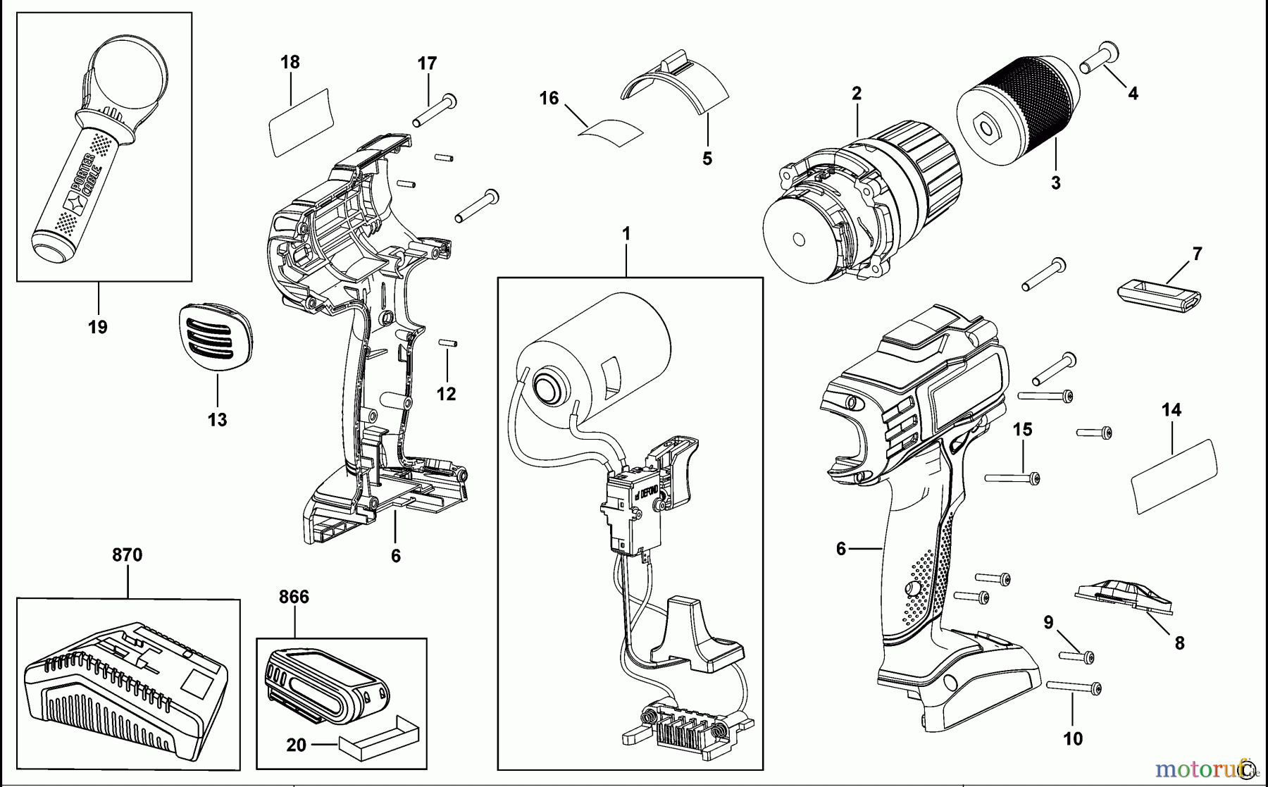 BLACK+DECKER INNENAUSSTATTUNG BOHRER AKKU-BOHRMASCHINE PCL18HDK2 Seite 1