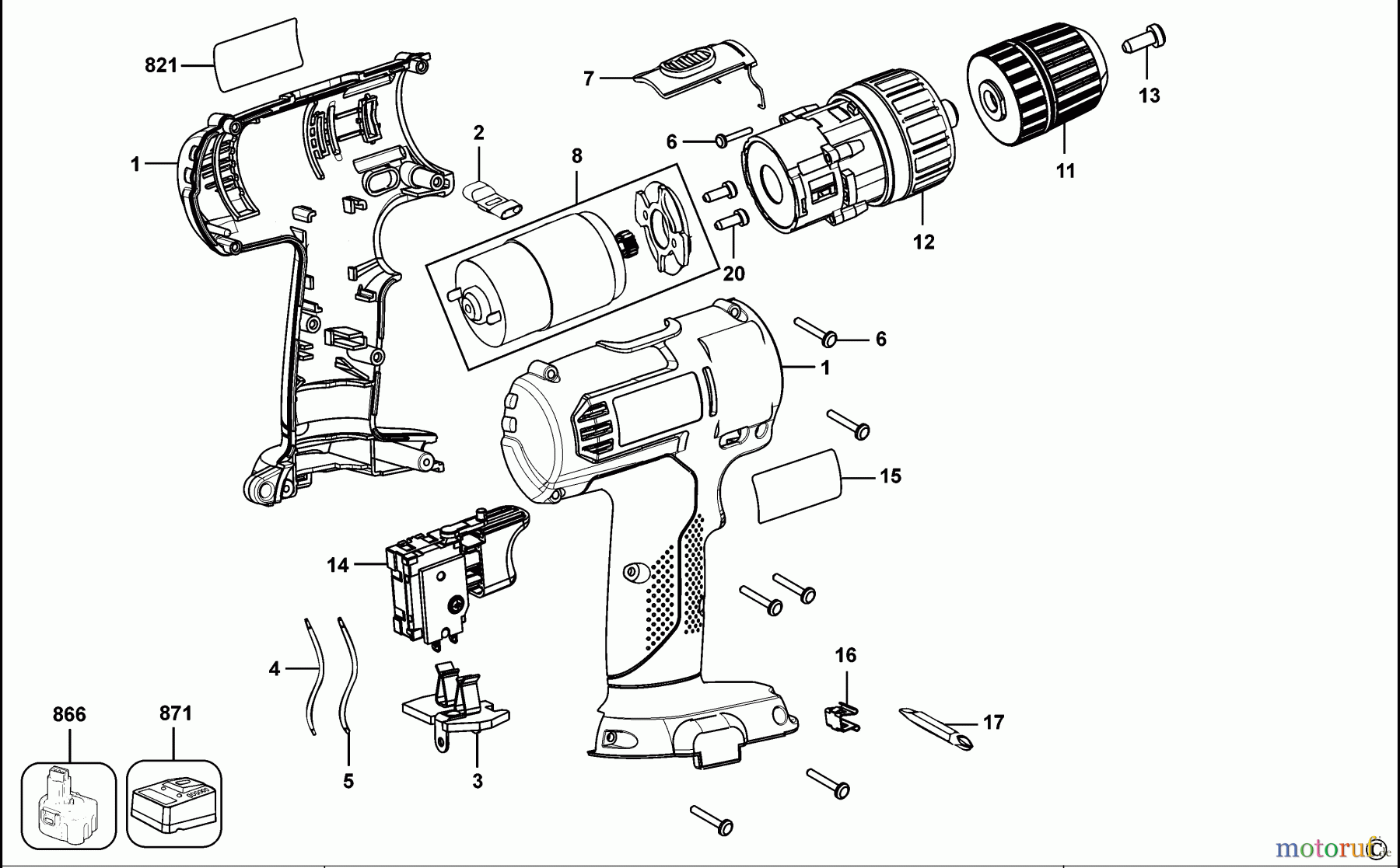 BLACK+DECKER INNENAUSSTATTUNG BOHRER AKKU-BOHRMASCHINE PC12 Seite 1
