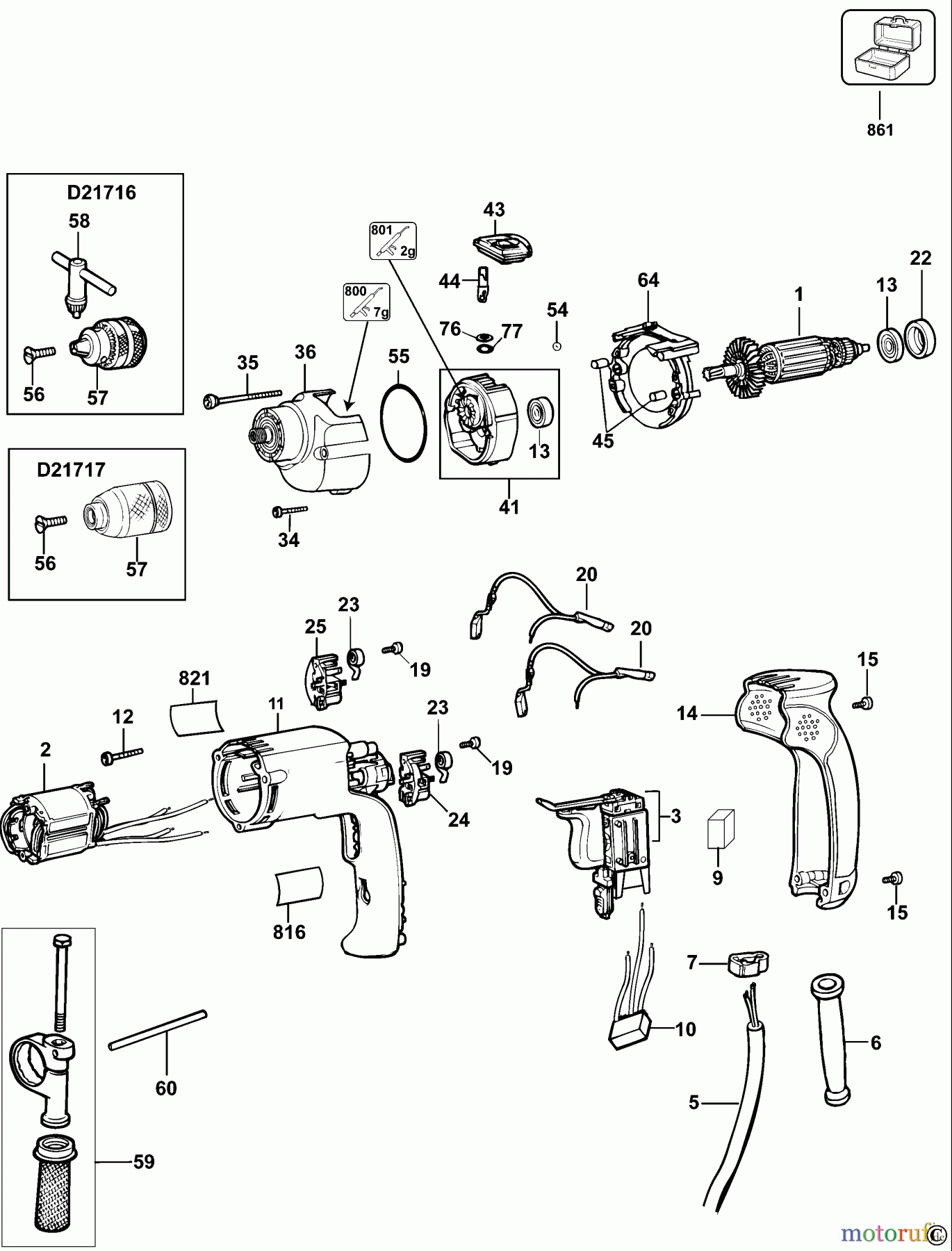 DEWALT Bohrmaschinen PERKUSSIONS BOHRER BOHRER D21716K Seite 1