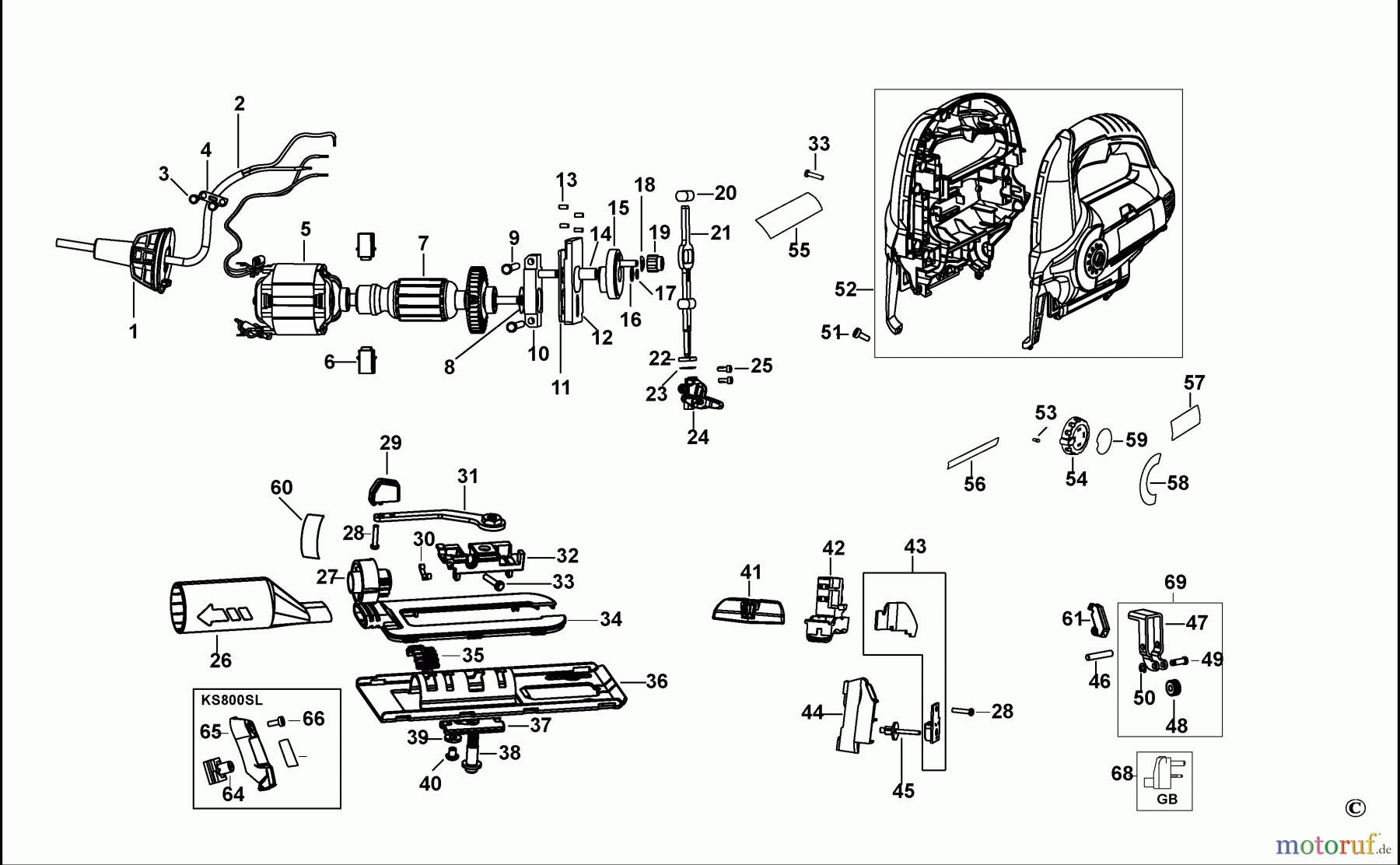  BLACK+DECKER INNENAUSSTATTUNG SÄGE STICHSÄGE KS800SW Seite 1