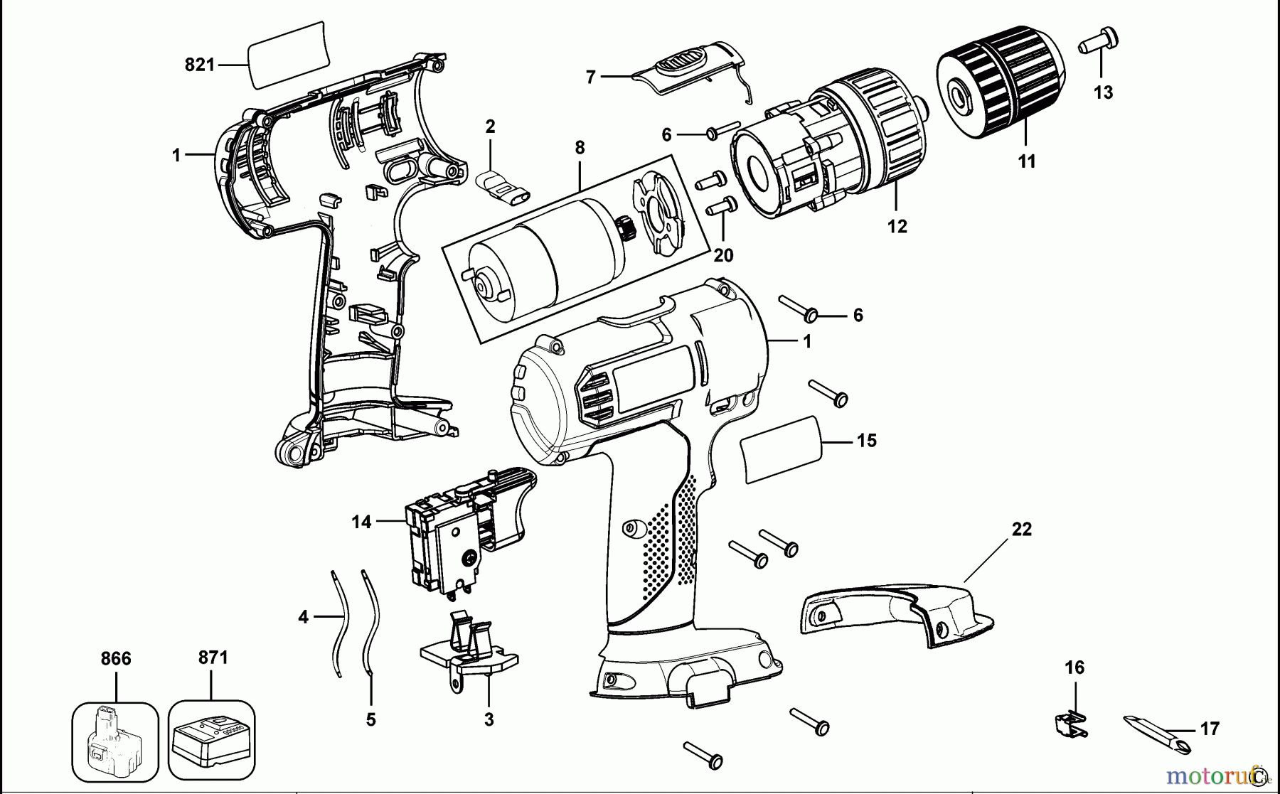  BLACK+DECKER INNENAUSSTATTUNG BOHRER AKKU-BOHRMASCHINE KTC144 Seite 1
