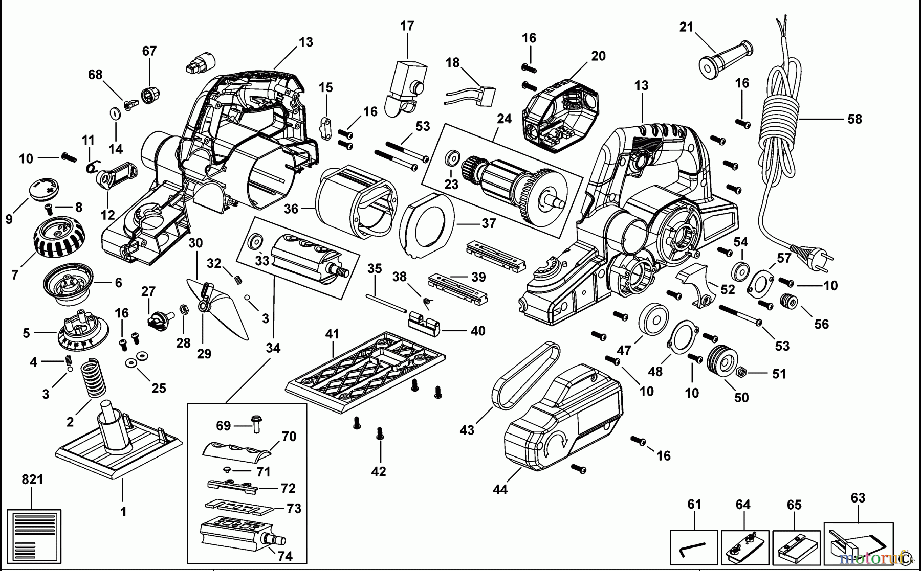BLACK+DECKER INNENAUSSTATTUNG HOBEL HOBELMASCHINE KTW750 Seite 1