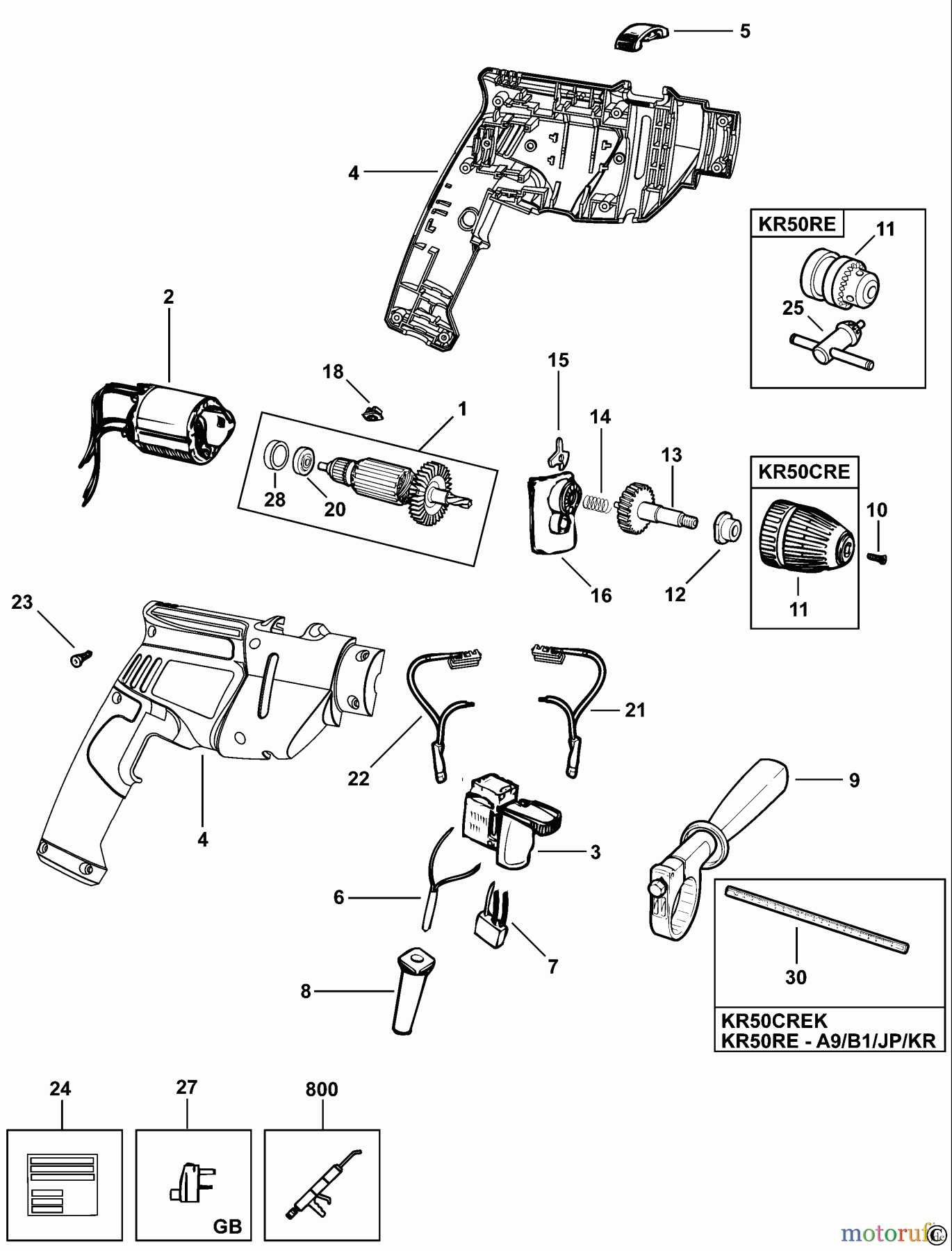 BLACK+DECKER INNENAUSSTATTUNG BOHRER BOHRER KR50CRE Seite 1