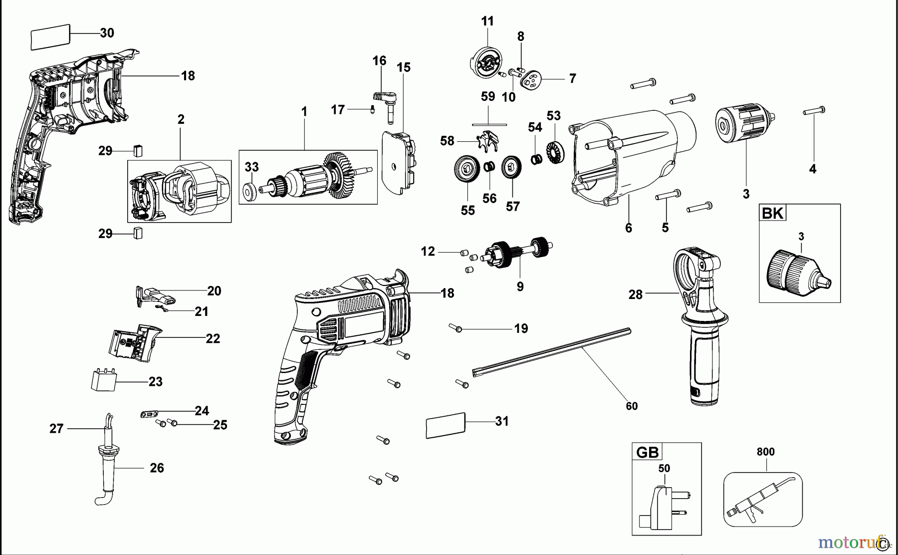  BLACK+DECKER INNENAUSSTATTUNG BOHRER BOHRER KR911 Seite 1