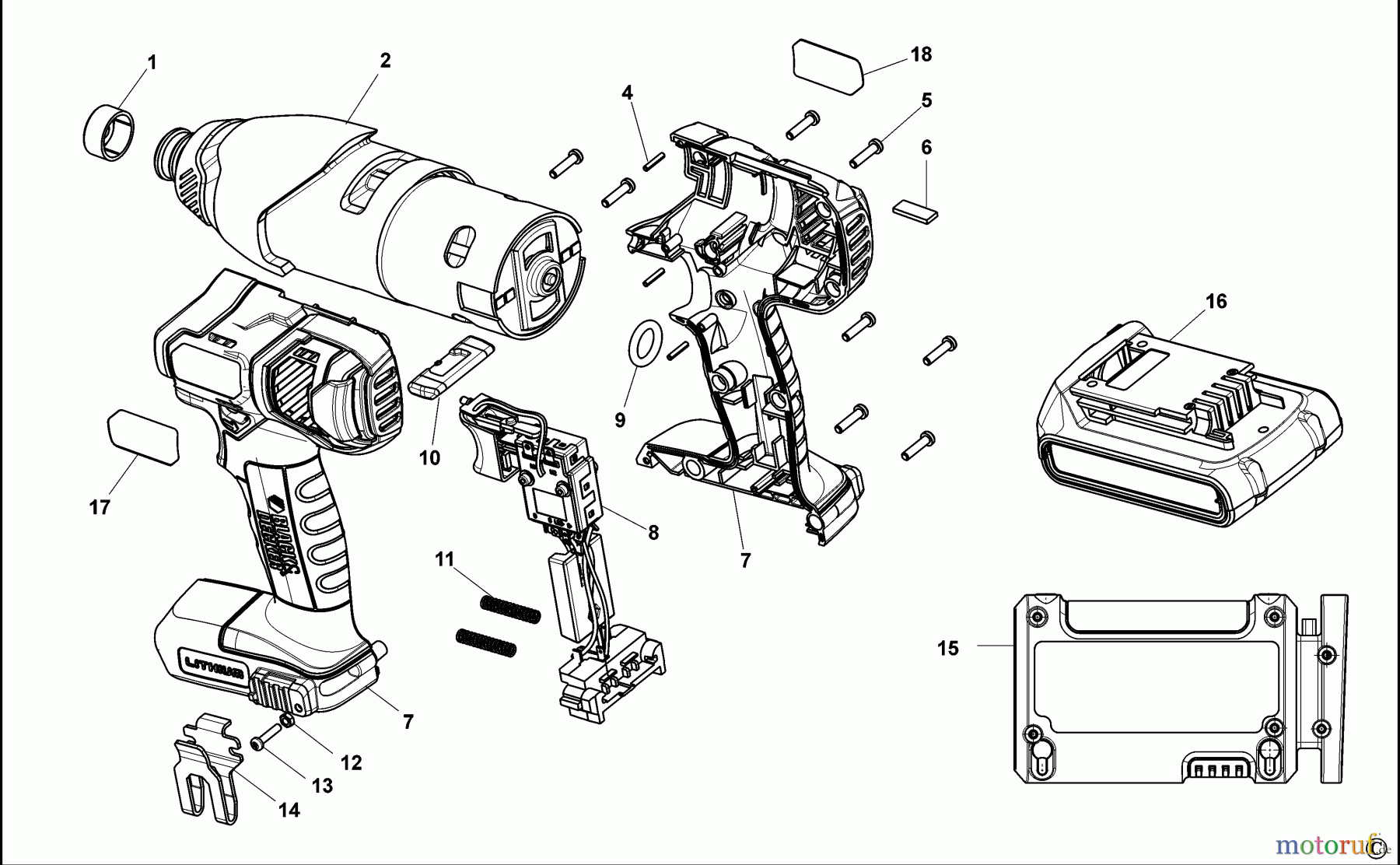 BLACK+DECKER INNENAUSSTATTUNG BOHRER SCHLAGSCHRAUBER SXI18L Seite 1