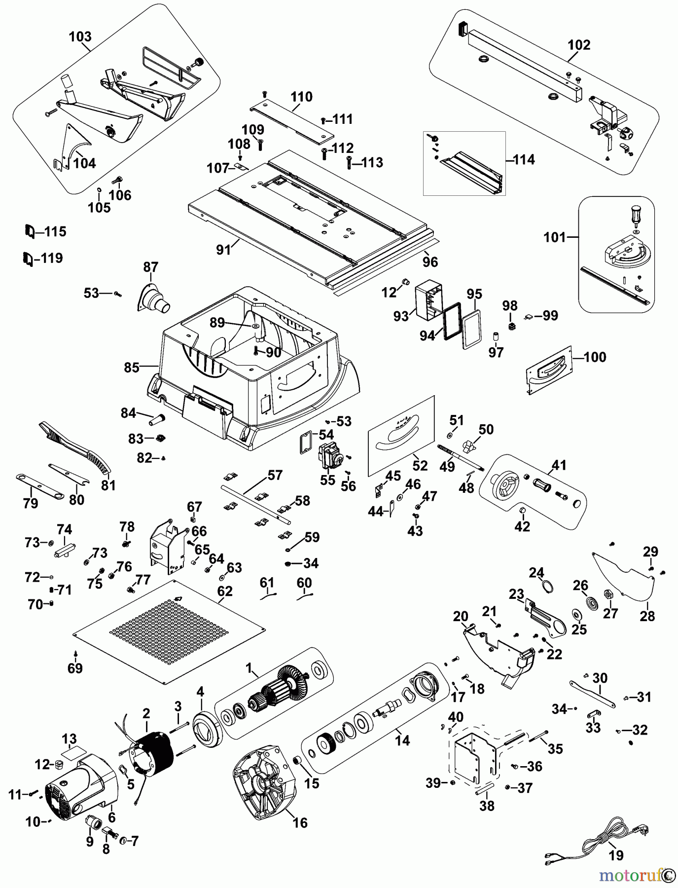 BLACK+DECKER INNENAUSSTATTUNG SÄGE TISCH SAGEN BT2504AE Seite 1