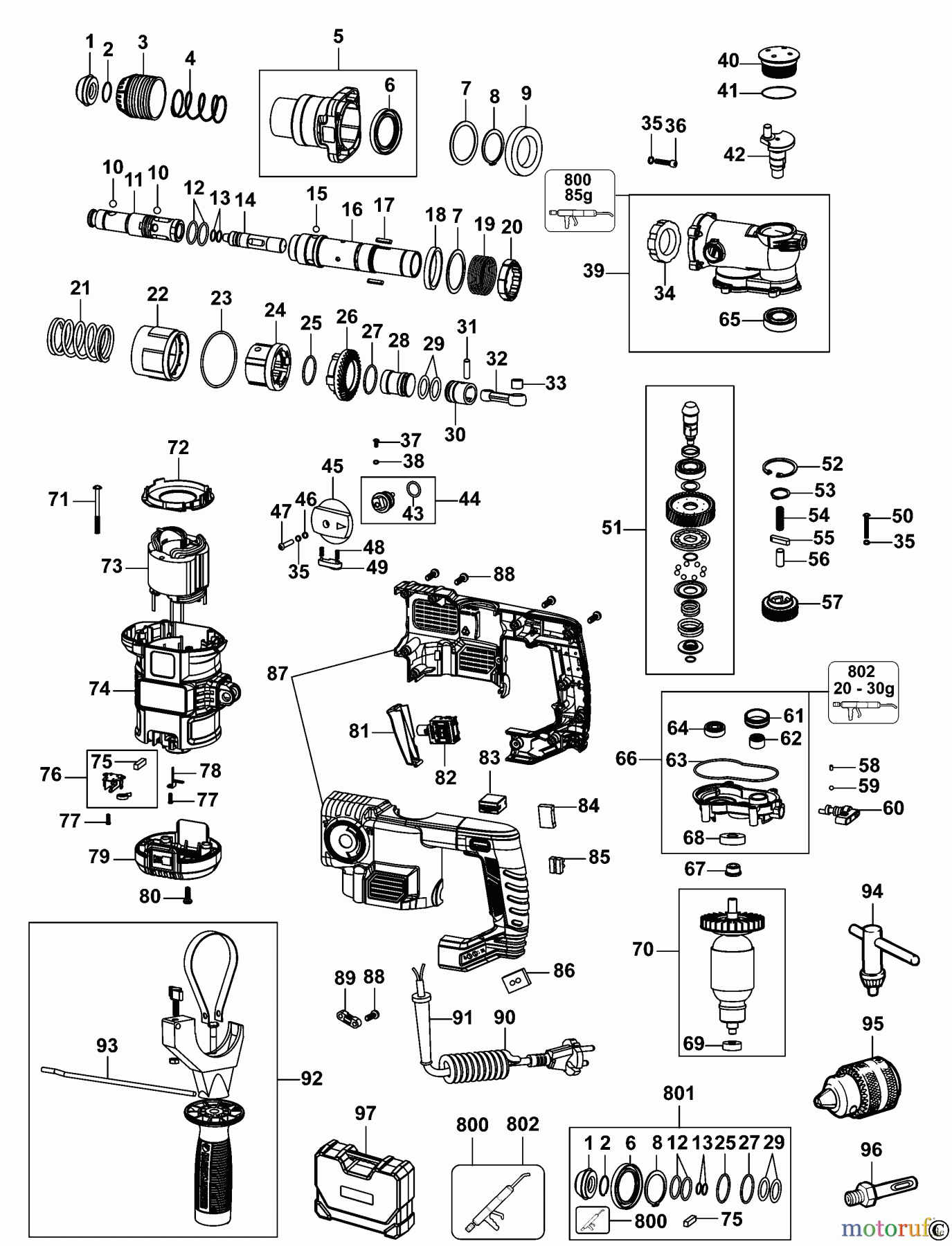  BLACK+DECKER INNENAUSSTATTUNG HAMMER DREHHAMMER KD1010K Seite 1