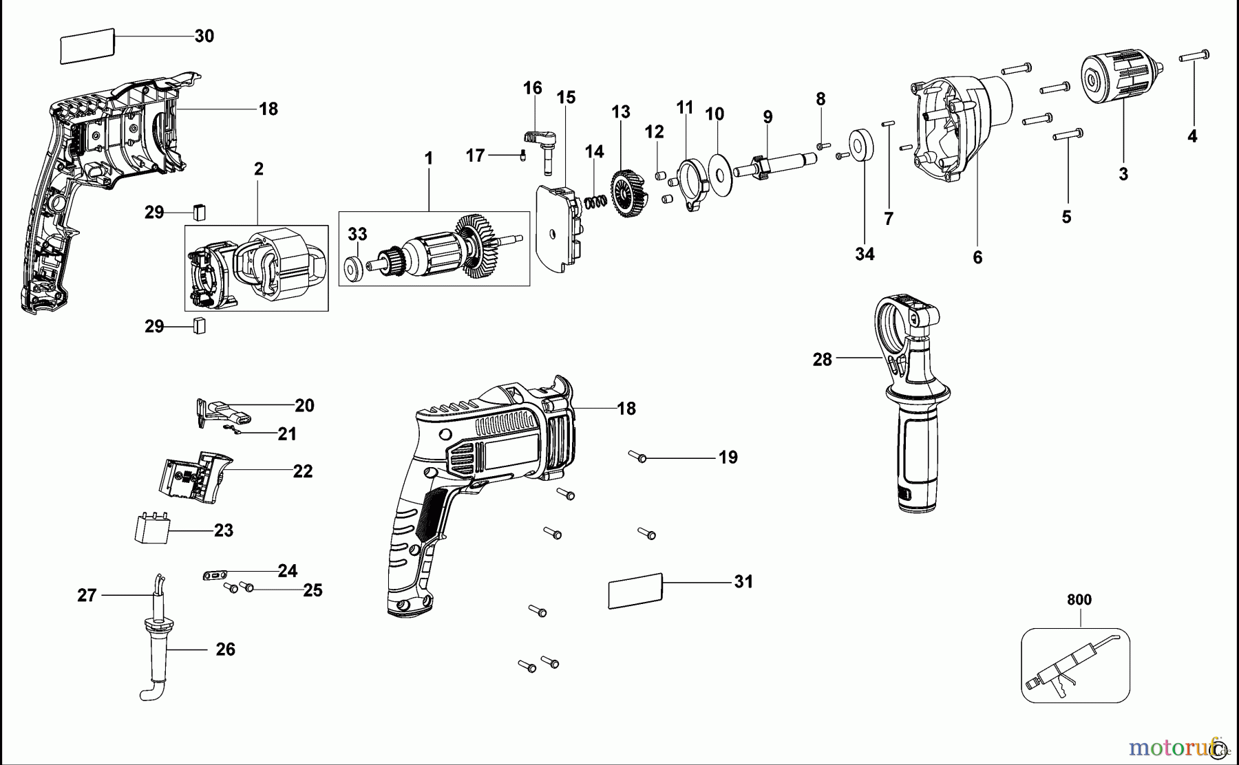 BLACK+DECKER INNENAUSSTATTUNG BOHRER BOHRER BDK600 Seite 1