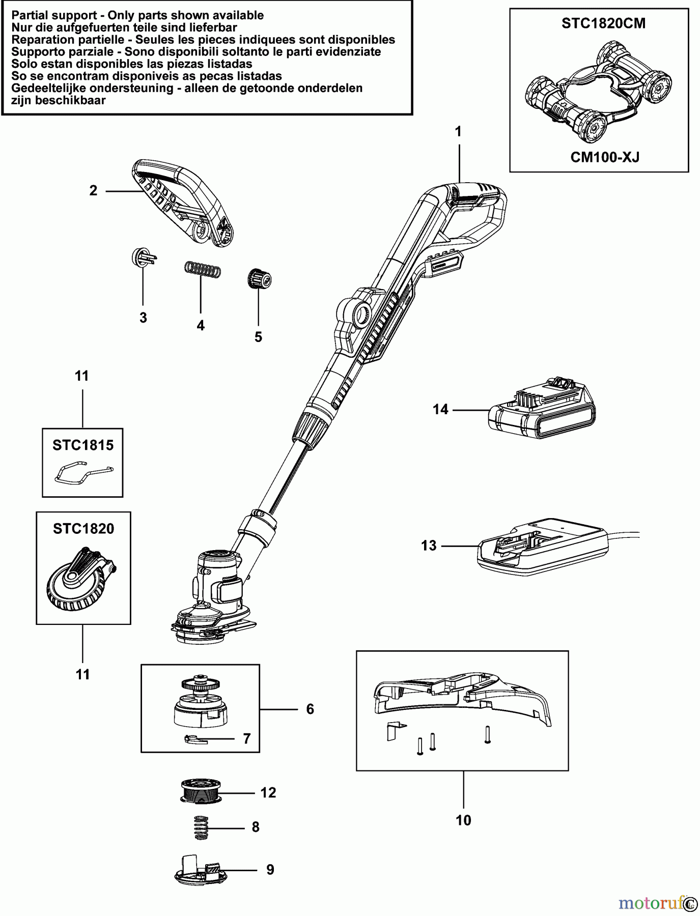 BLACK+DECKER AUSSERHALB HECKENSCHEREN, FADENTRIMMER, SCHEREN RASENTRIMMER STC1825CM Seite 1