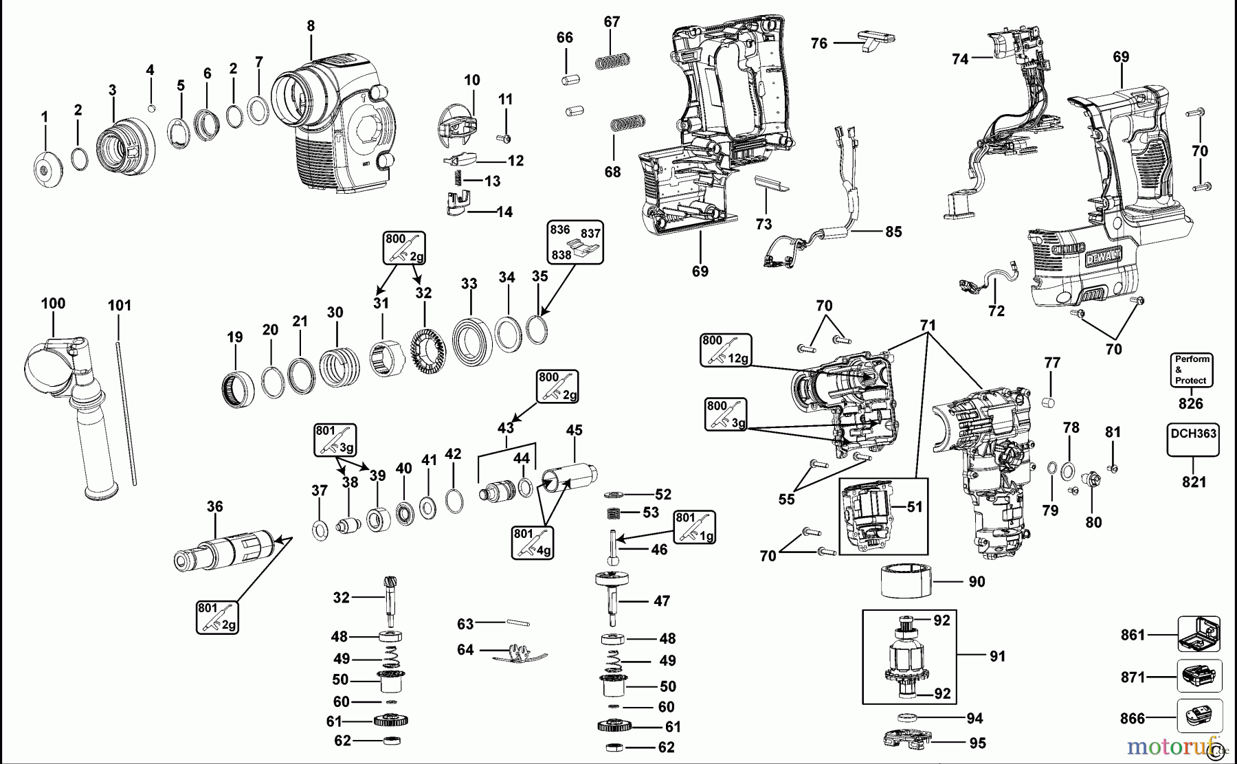  DEWALT Bohrhämmer Bohrhämmer SDS-PLUS DREHHAMMER DCH363 Seite 1