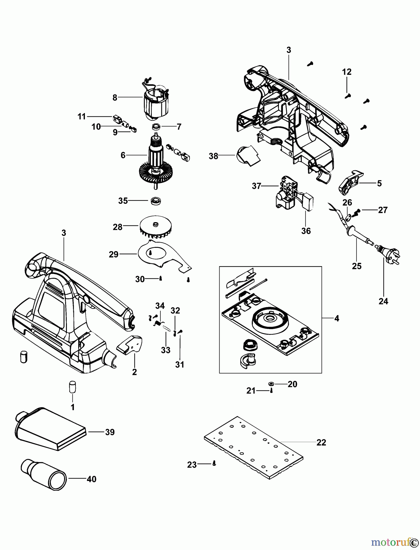 BLACK+DECKER INNENAUSSTATTUNG ABSCHLEIFGERÄT SCHLEIFER BPRS3102 Seite 1