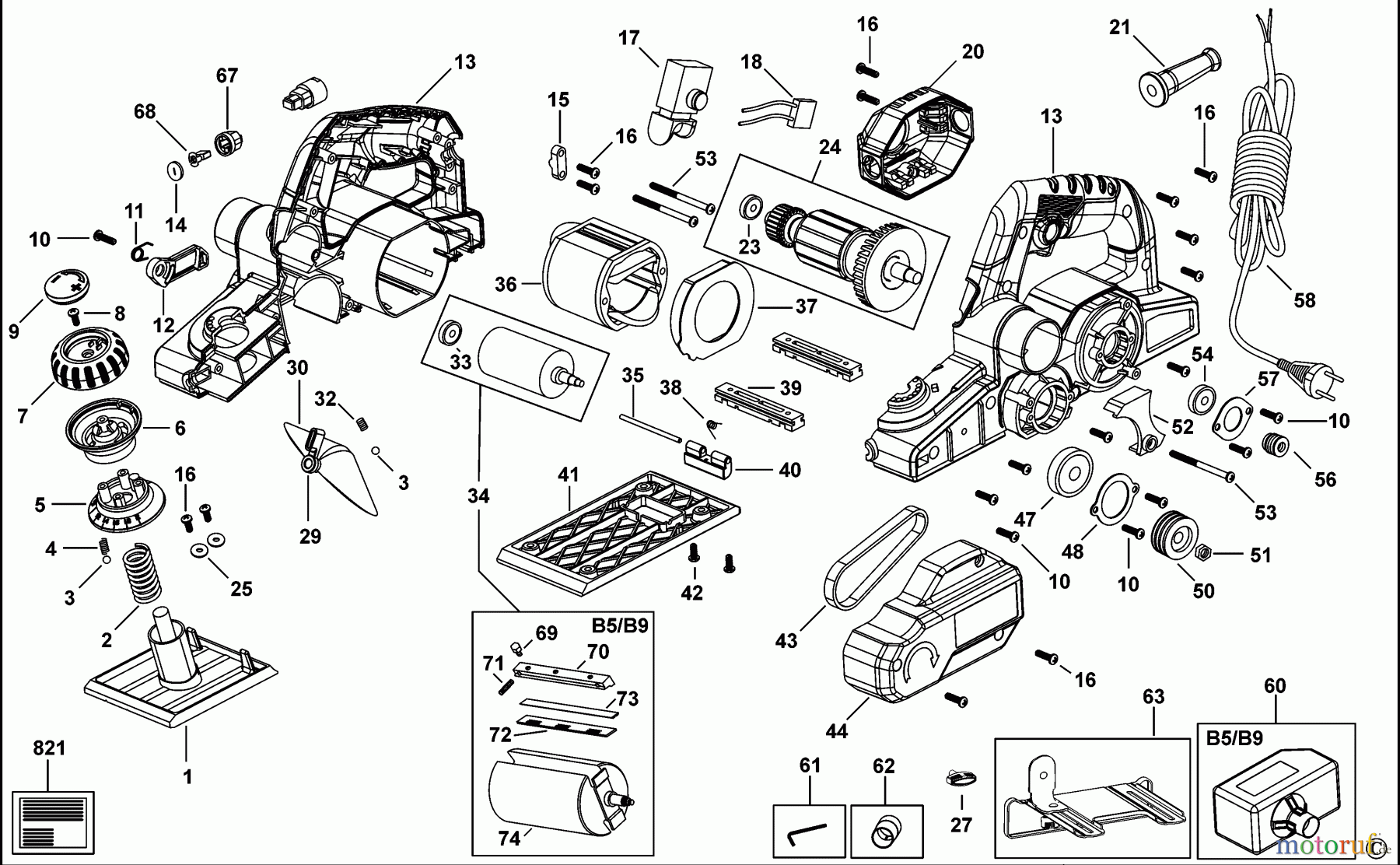 BLACK+DECKER INNENAUSSTATTUNG HOBEL HOBELMASCHINE BPPP7502 Seite 1