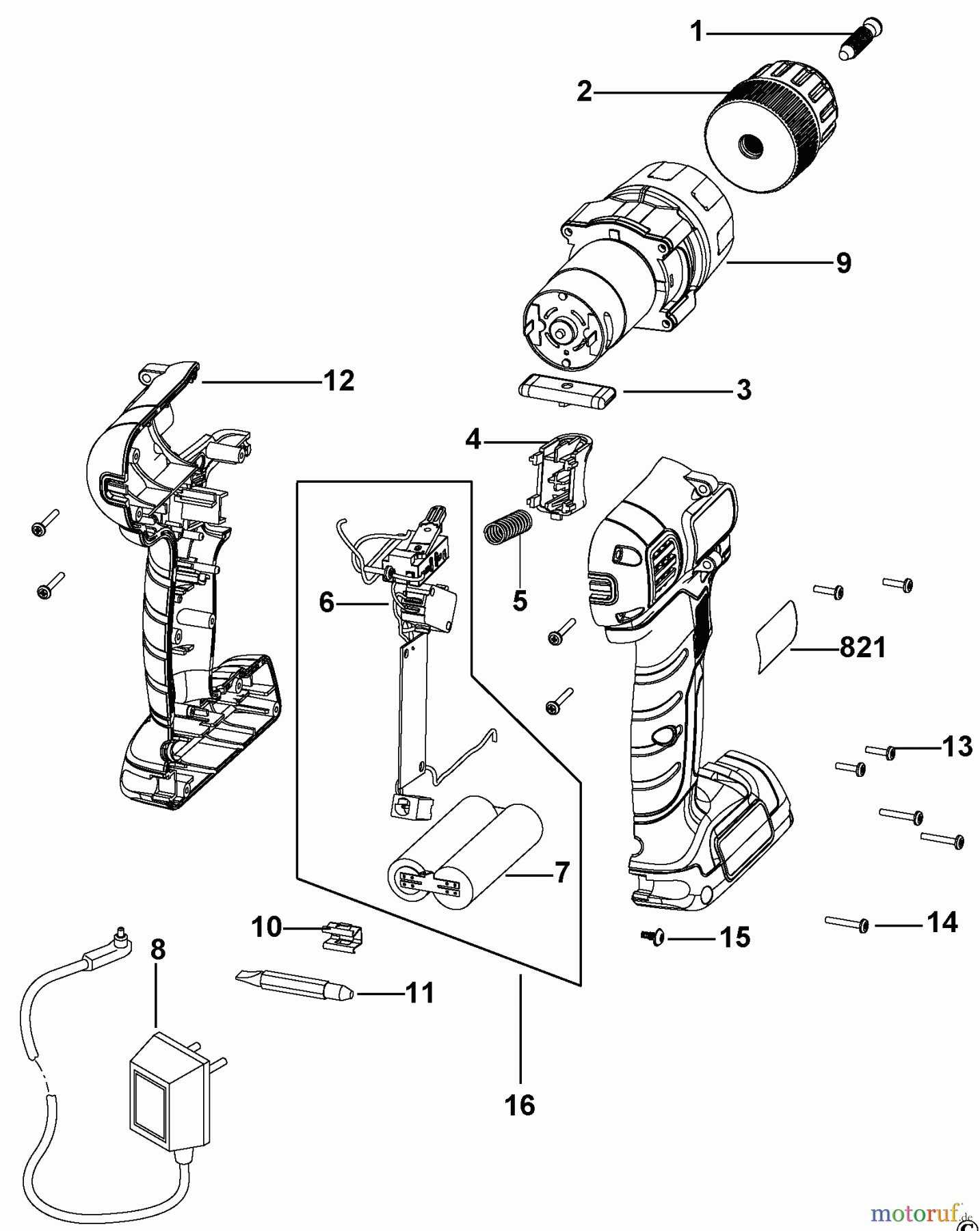  BLACK+DECKER INNENAUSSTATTUNG BOHRER AKKU-BOHRMASCHINE LDX172 Seite 1
