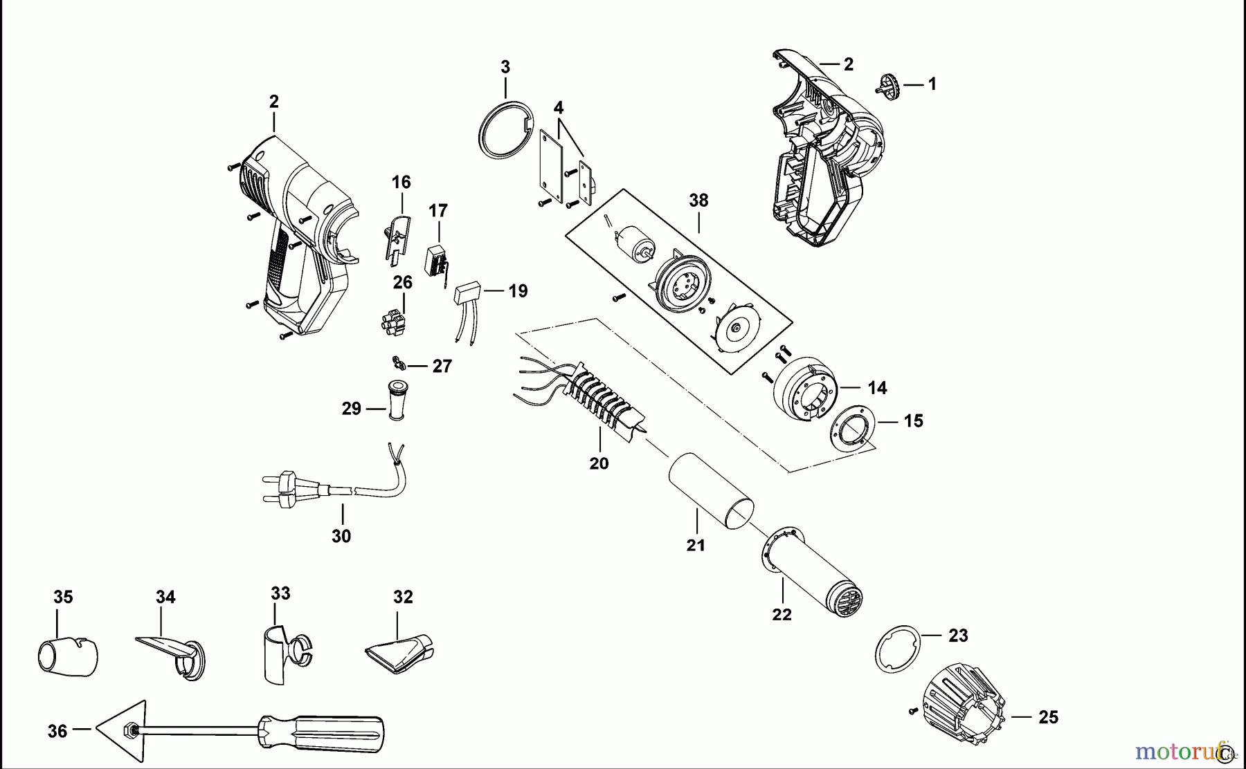  BLACK+DECKER INNENAUSSTATTUNG HEIZKANONEN HEIZPISTOLE KX2001K Seite 1