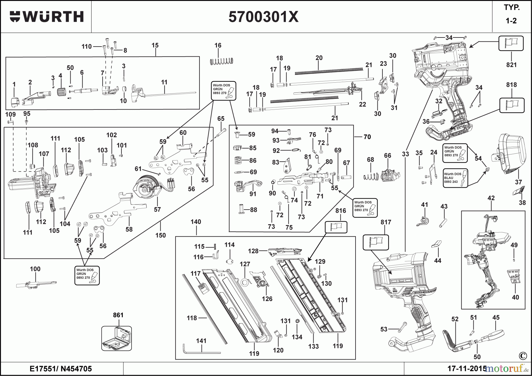 WUERTH Divers AKKU NAGLER 57003012 Seite 1