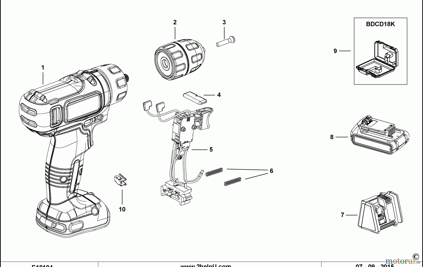  BLACK+DECKER INNENAUSSTATTUNG BOHRER BOHRER BDCD18 Seite 1