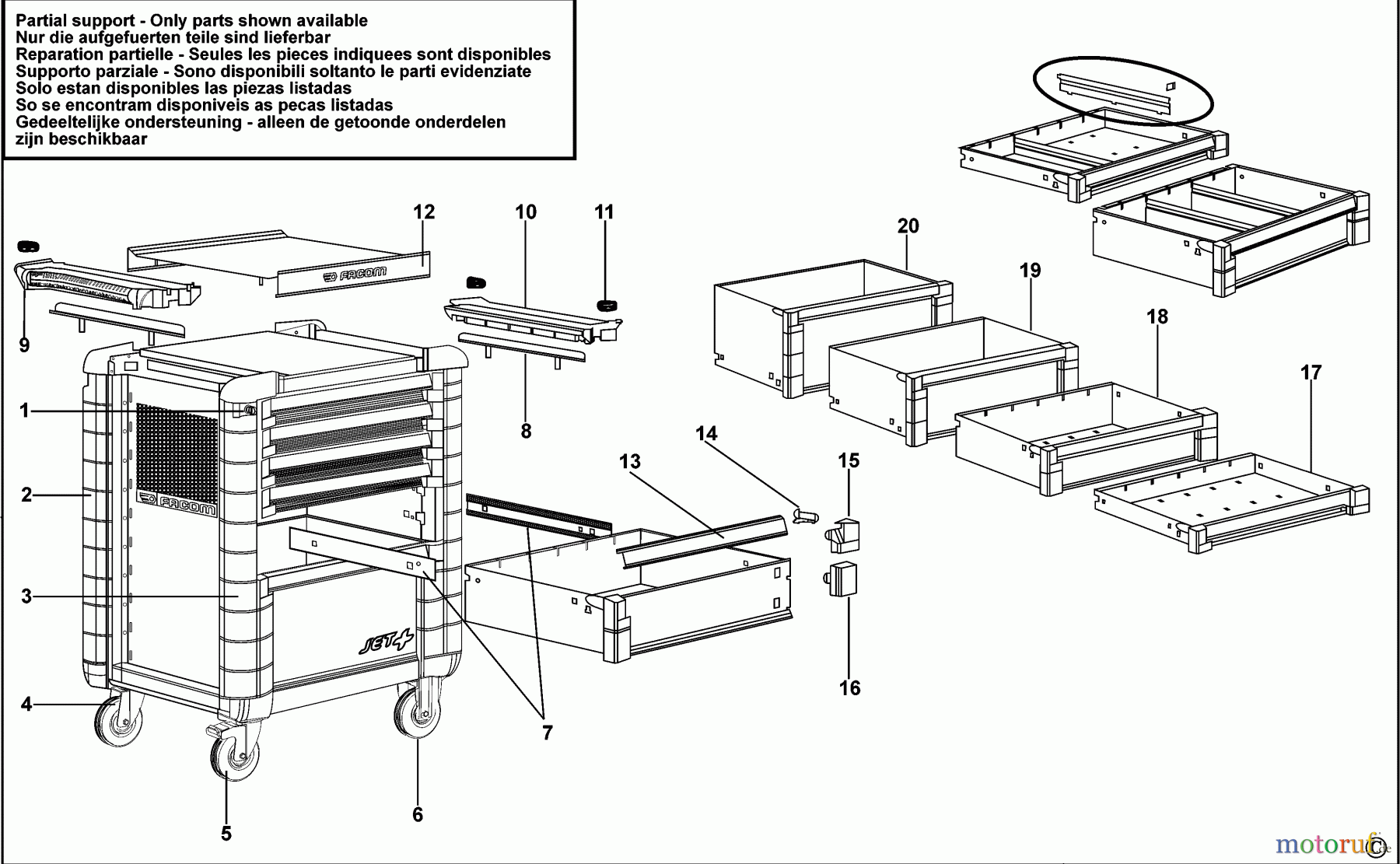 FACOM STORAGE WERKSTATTWAGEN JET.6GM4 Seite 1