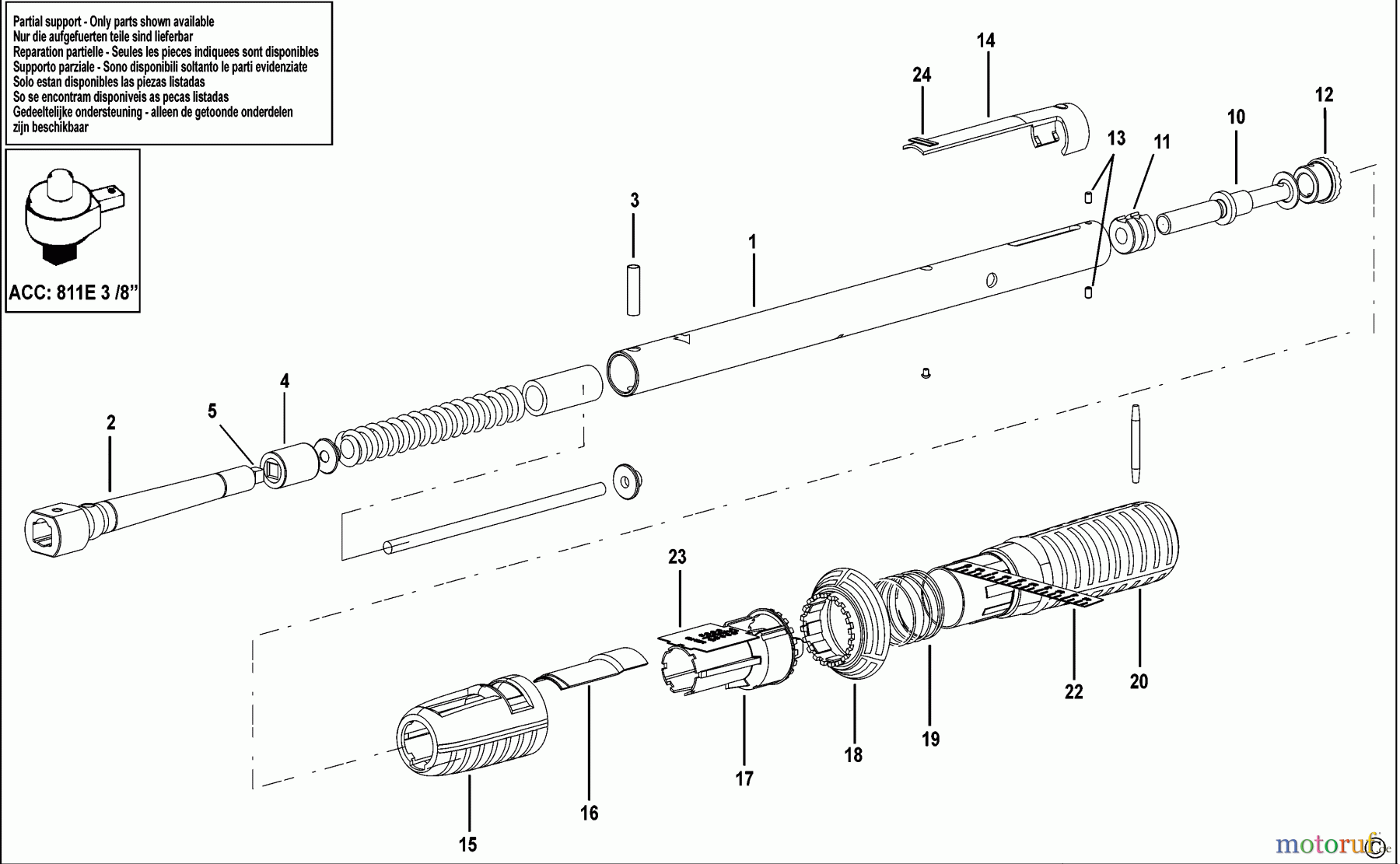 USAG WRENCHES TORQUE CONTROL SCHLUESSEL 811 NE 100 3/8 Seite 1