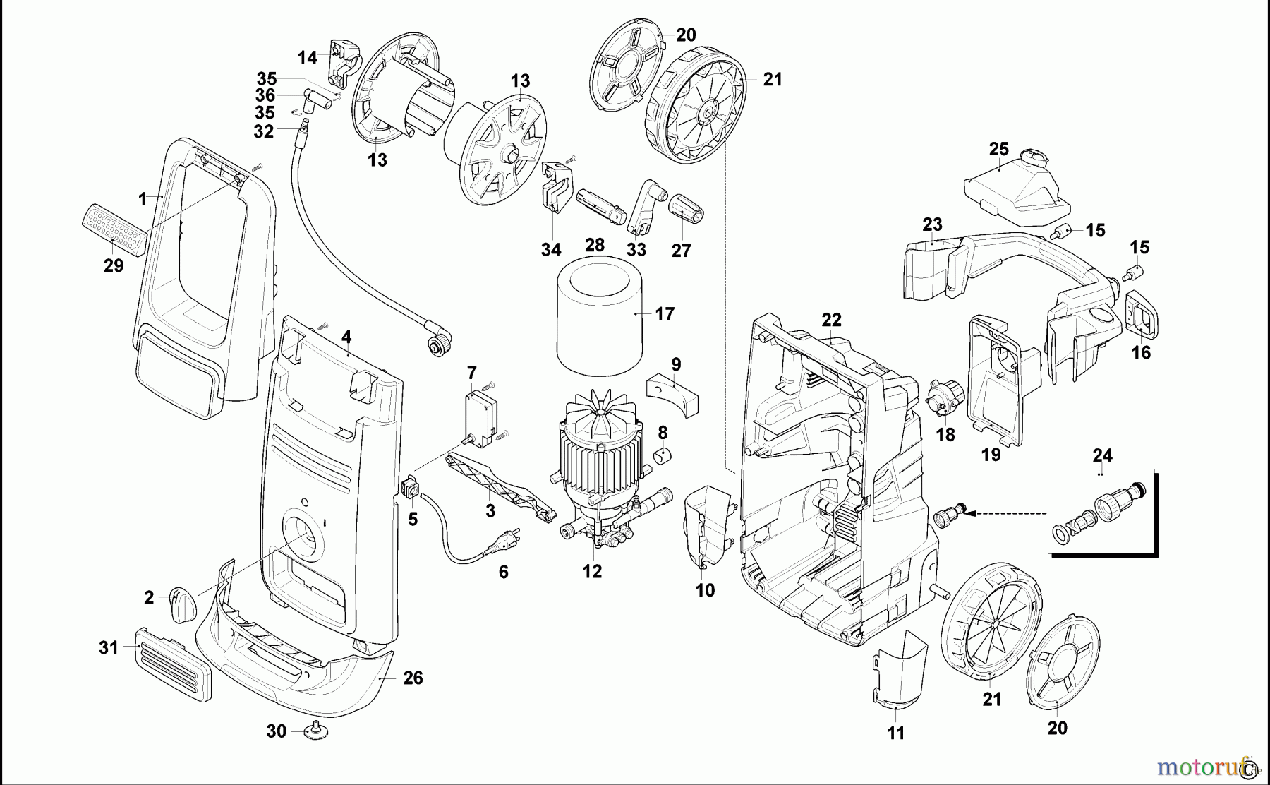BLACK+DECKER AUSSERHALB HOCHDRUCKREINIGER, PUMPEN, KOMPRESSOREN, GENERATOREN HOCHDRUCKREINIGER BXPW2100PE Seite 1