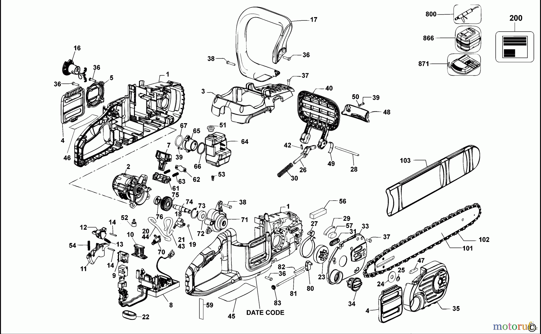 DEWALT Gartengeräte KETTENSÄGE DCM585 Seite 1