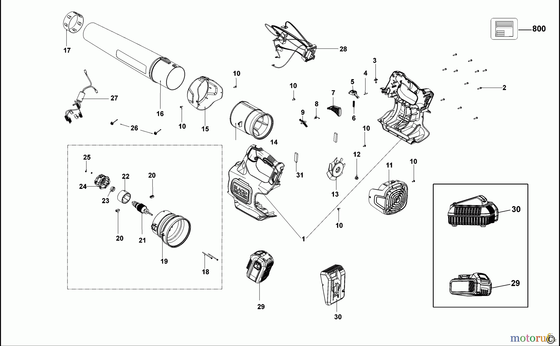  BLACK+DECKER AUSSERHALB RASENMÄHER, HÄCKSLER UND KEHRMASCHINEN GEBLÄSESTAUBSAUGER GWC54PC Seite 1
