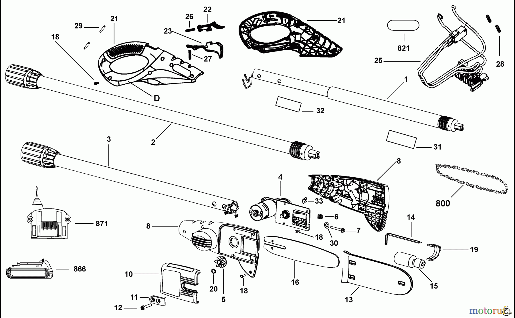 BLACK+DECKER AUSSERHALB KETTENSÄGEN UND ASTSCHEREN BAUMSCHERE PS1820ST Seite 1