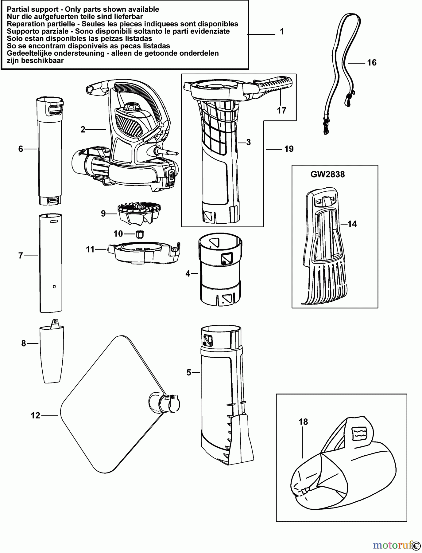 BLACK+DECKER AUSSERHALB RASENMÄHER, HÄCKSLER UND KEHRMASCHINEN GEBLÄSESTAUBSAUGER GW3031BP Seite 1