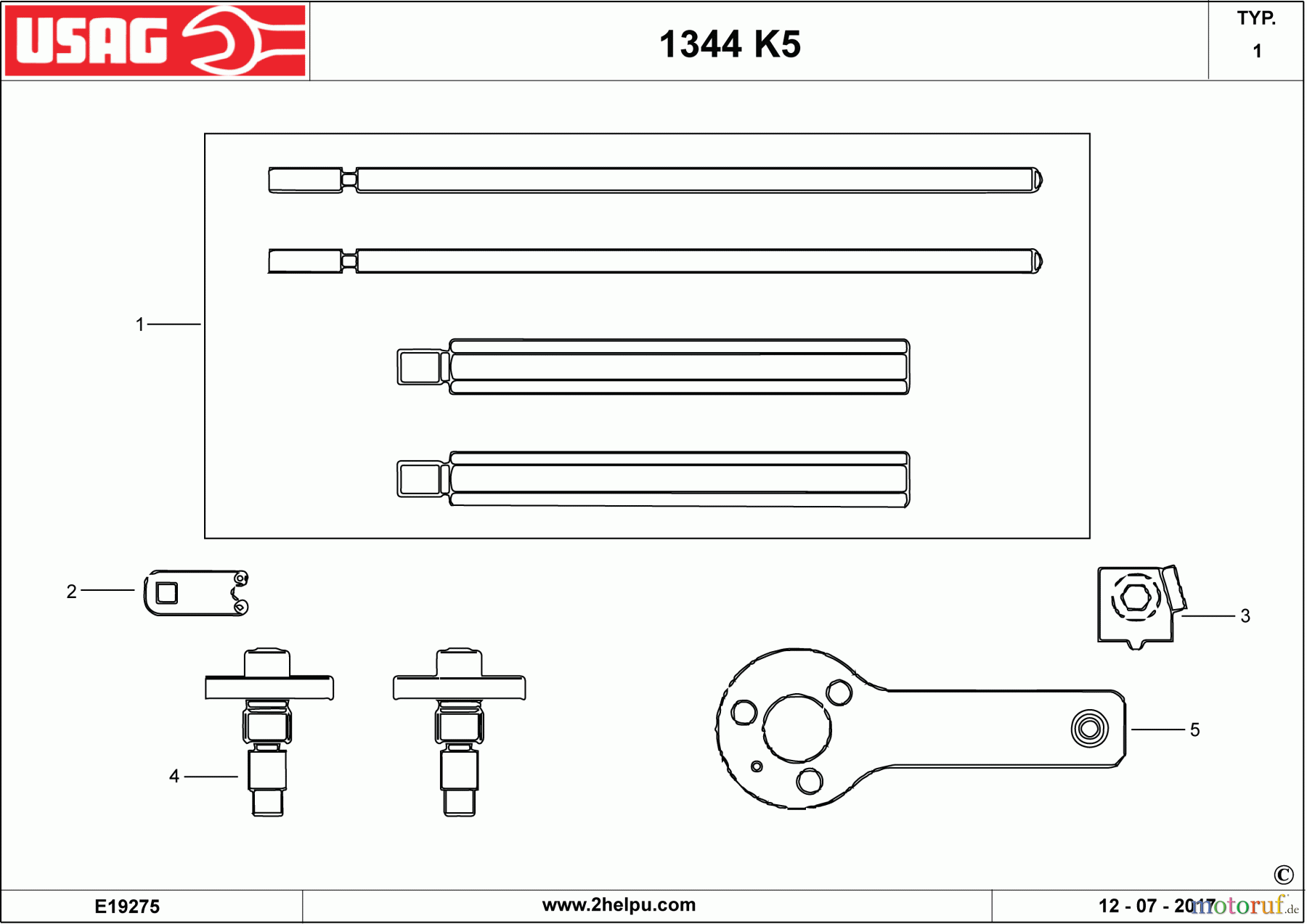  USAG AUTOMOTIVE TOOLS ZÜNDEINSTELLUNGSSATZ 1344 K5 Seite 1