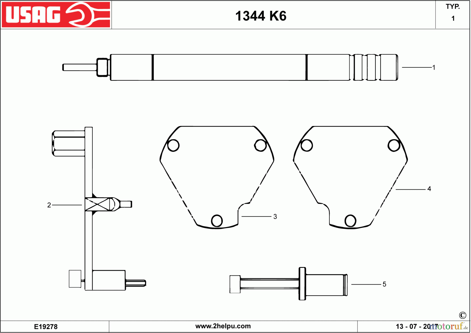 USAG AUTOMOTIVE TOOLS ZÜNDEINSTELLUNGSSATZ 1344 K6 Seite 1
