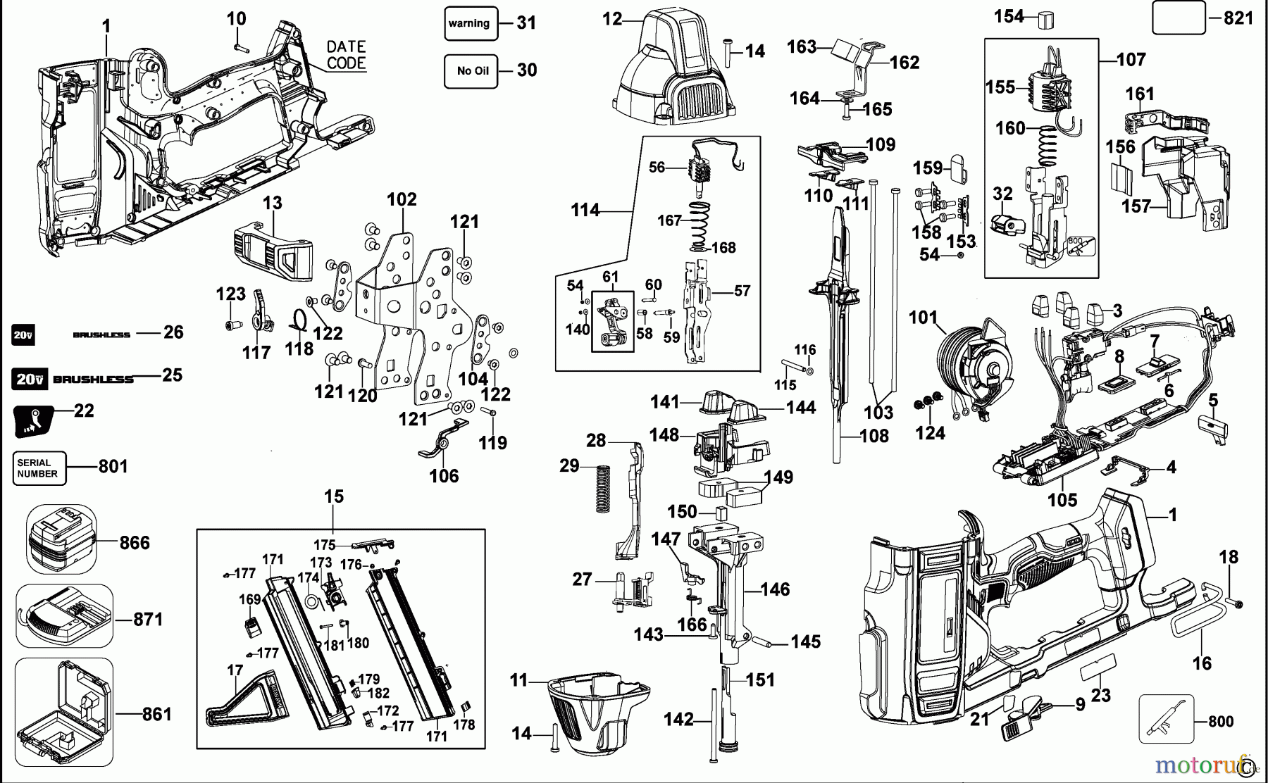 DEWALT BEFESTIGUNG Nagler AKKU NAGLER DCN891 Seite 1