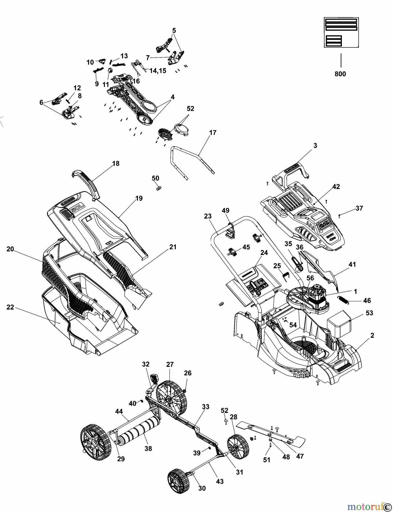 BLACK+DECKER AUSSERHALB RASENMÄHER, SCHNEEFRÄSEN RASENMAHER BEMW481ES Seite 1
