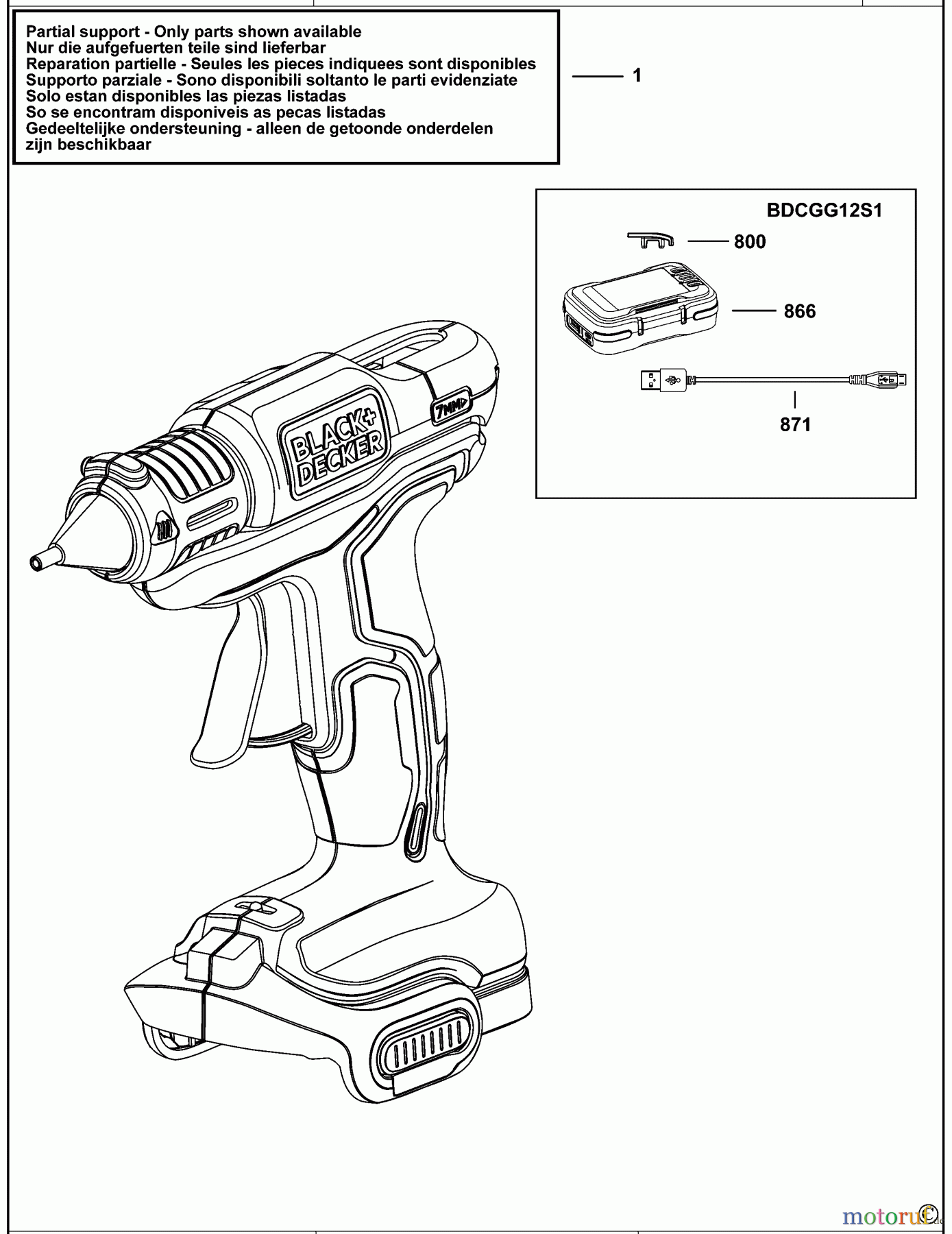 BLACK+DECKER INNENAUSSTATTUNG FIXIERUNGEN KLEBEPISTOLE BDCGG12 Seite 1