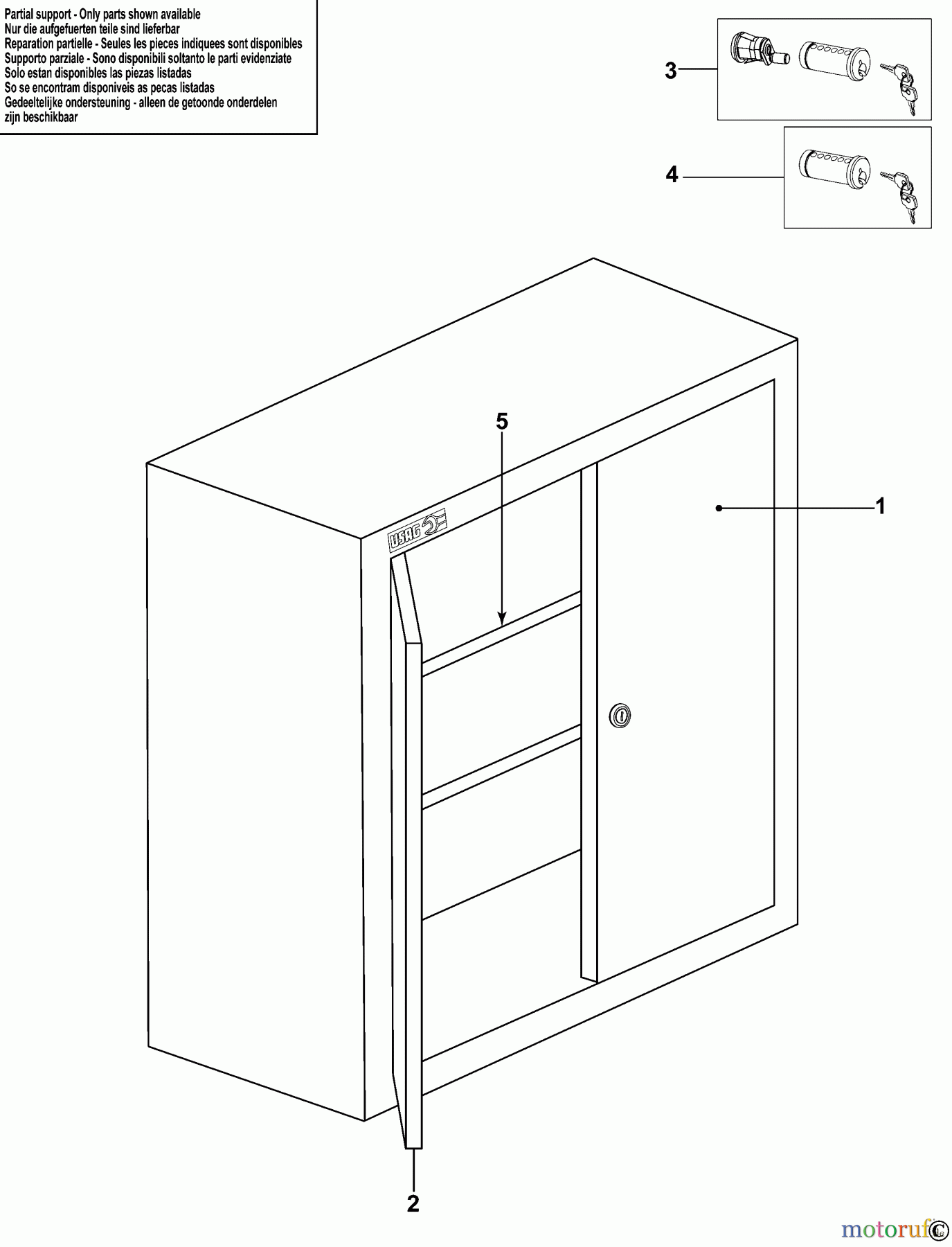  USAG STORAGE JET LINE SHELVING CABINET 5010 B1 Seite 1
