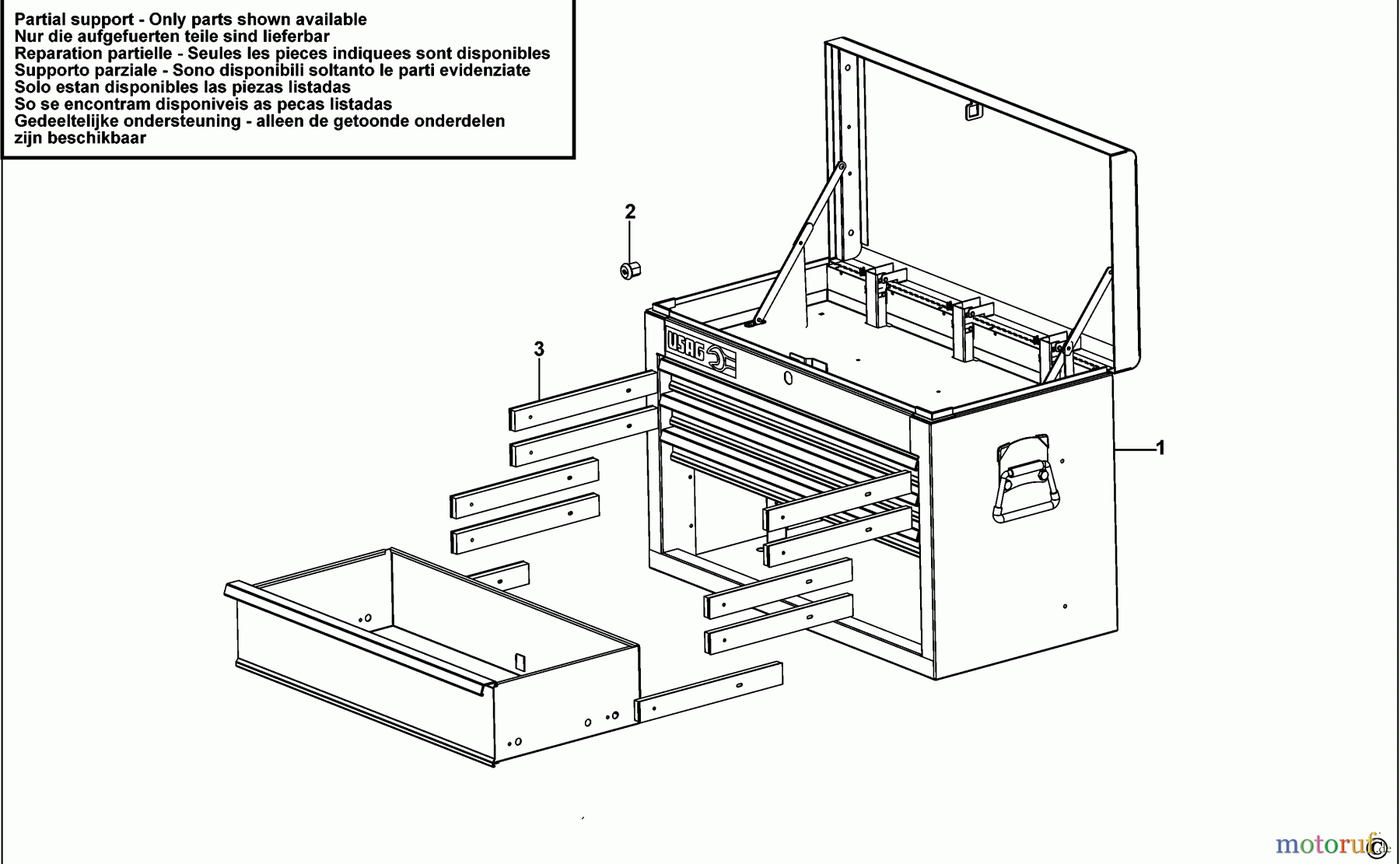 USAG STORAGE WORKCENTRES SCHUBLADENSCHRANK 531 B Seite 1