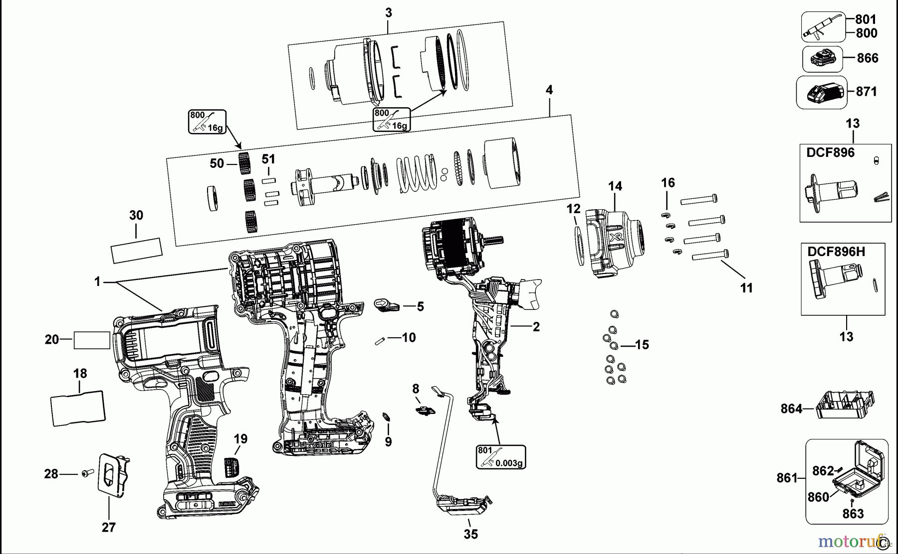 DEWALT SCHRAUBER Schlagschrauber SCHLAGSCHRAUBENSCHL. DCF896 Seite 1