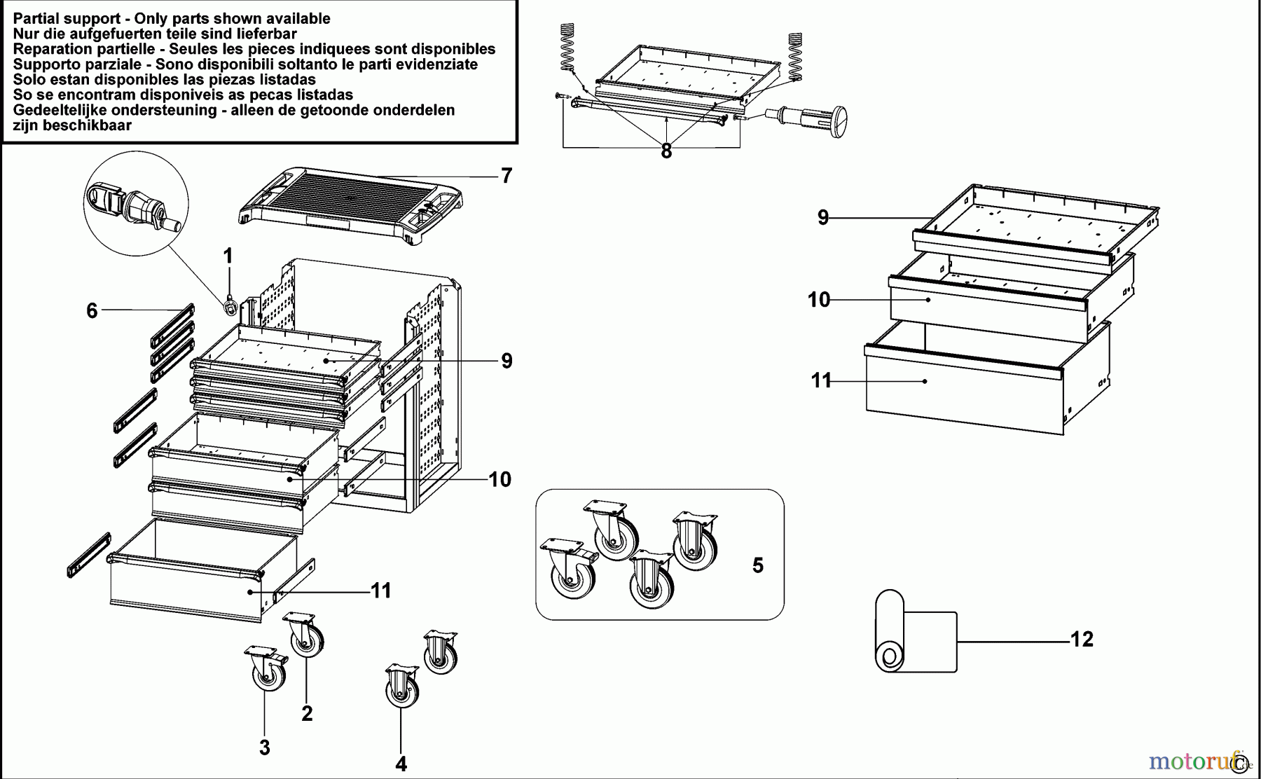 FACOM STORAGE WERKSTATTWAGEN ROLL.6M3PG100Y Seite 1