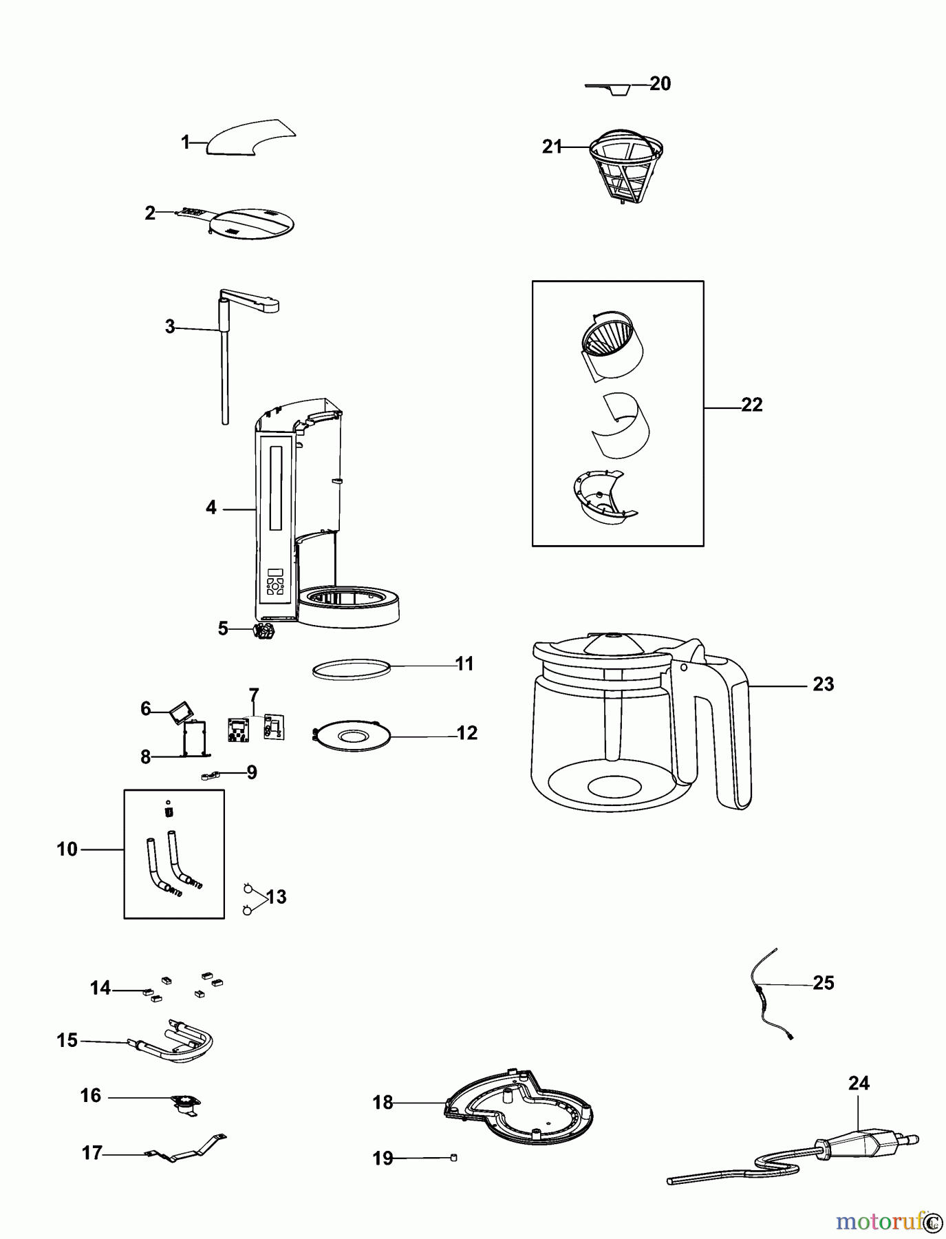 BLACK+DECKER HAUSHALT GETRÄNKE KAFFEEMASCHINE BXCO1000E Seite 1